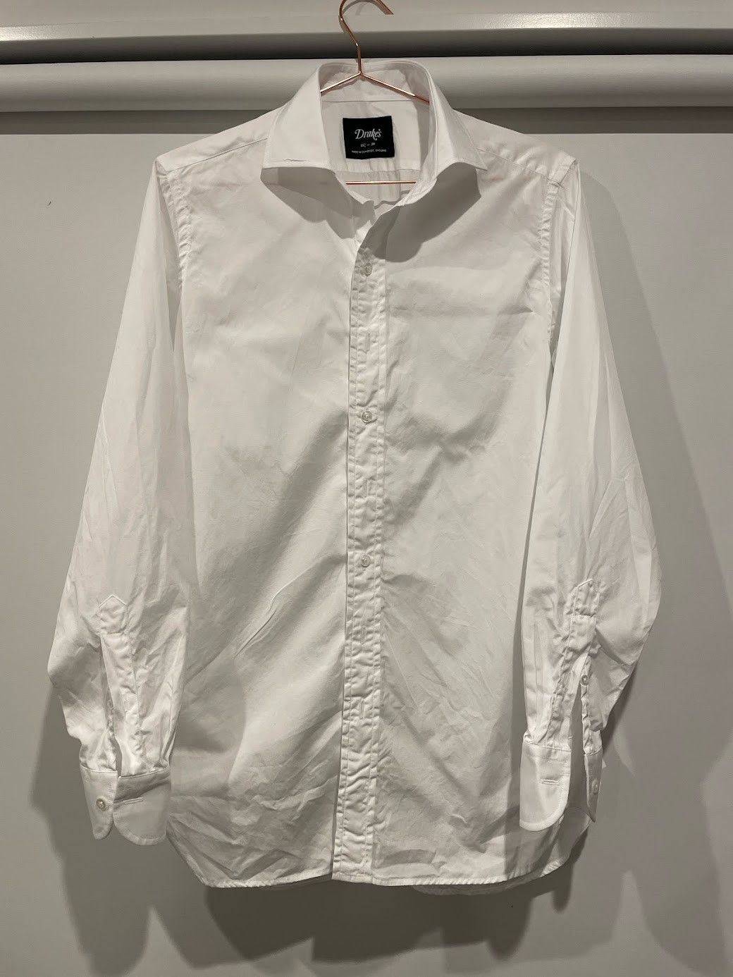 Drake S Drakes White Cotton Spread Collar Poplin Shirt 15 5 Hoodie, Sweatshirt | PodTeesHub.com