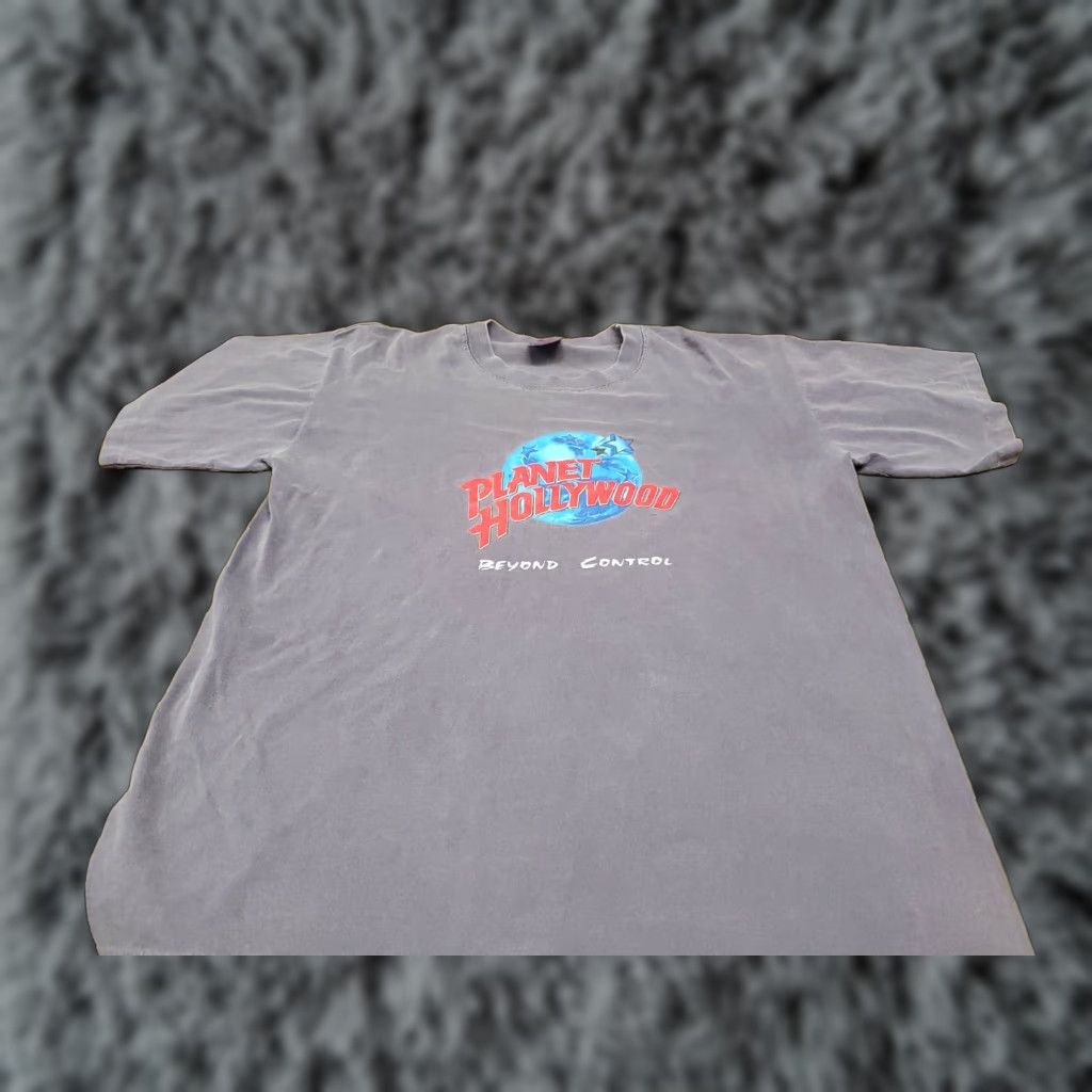 Hollywood Vintage Planet Hollywood Beyond Control T Shirt Xl Blue Men Short Sleeve Made In Us Hoodie, Sweatshirt