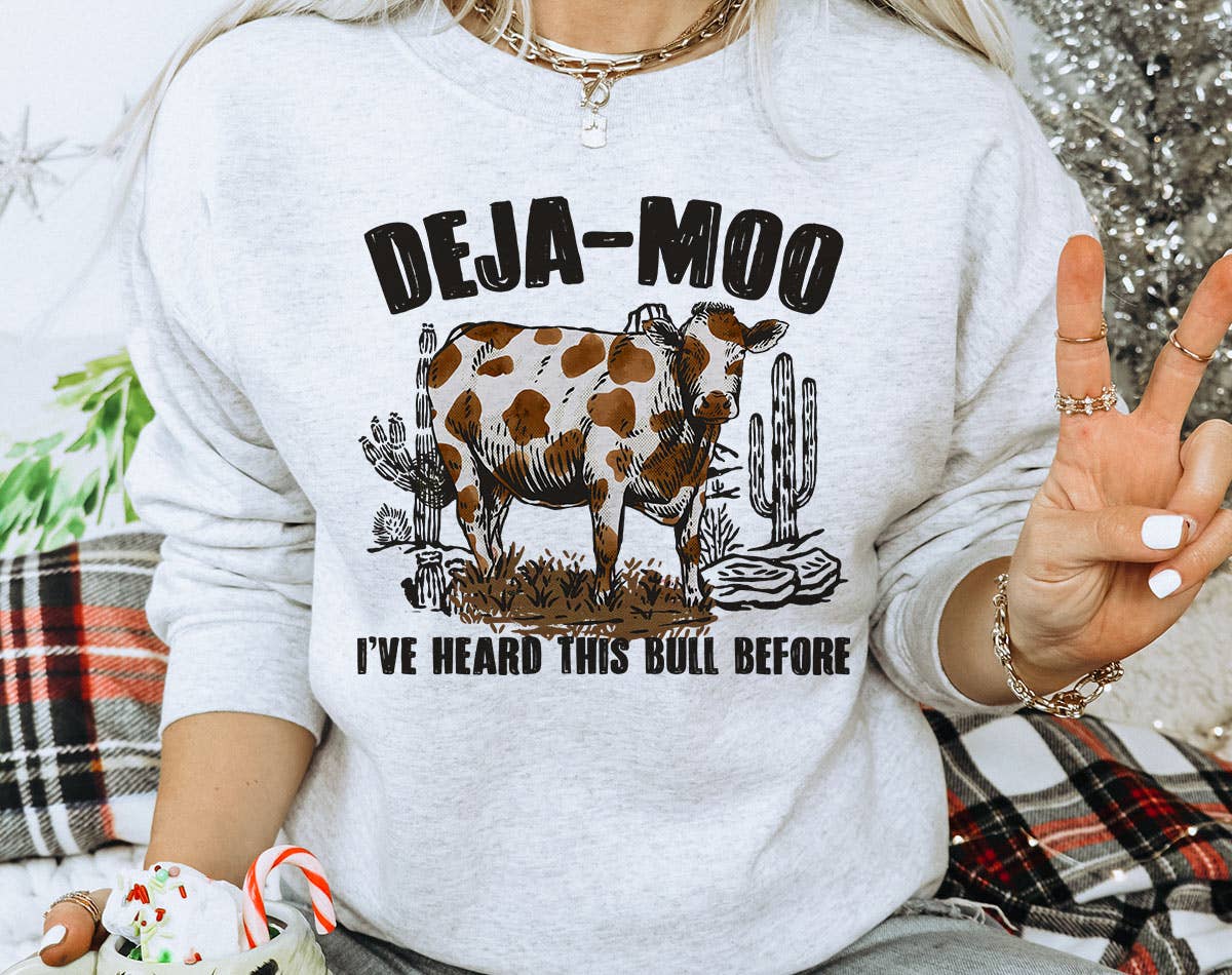 Deja Moo, Heard This Bull Before - Cow Pun Funny Sweatshirt T-Shirts, Hoodie | PodTeesHub.com