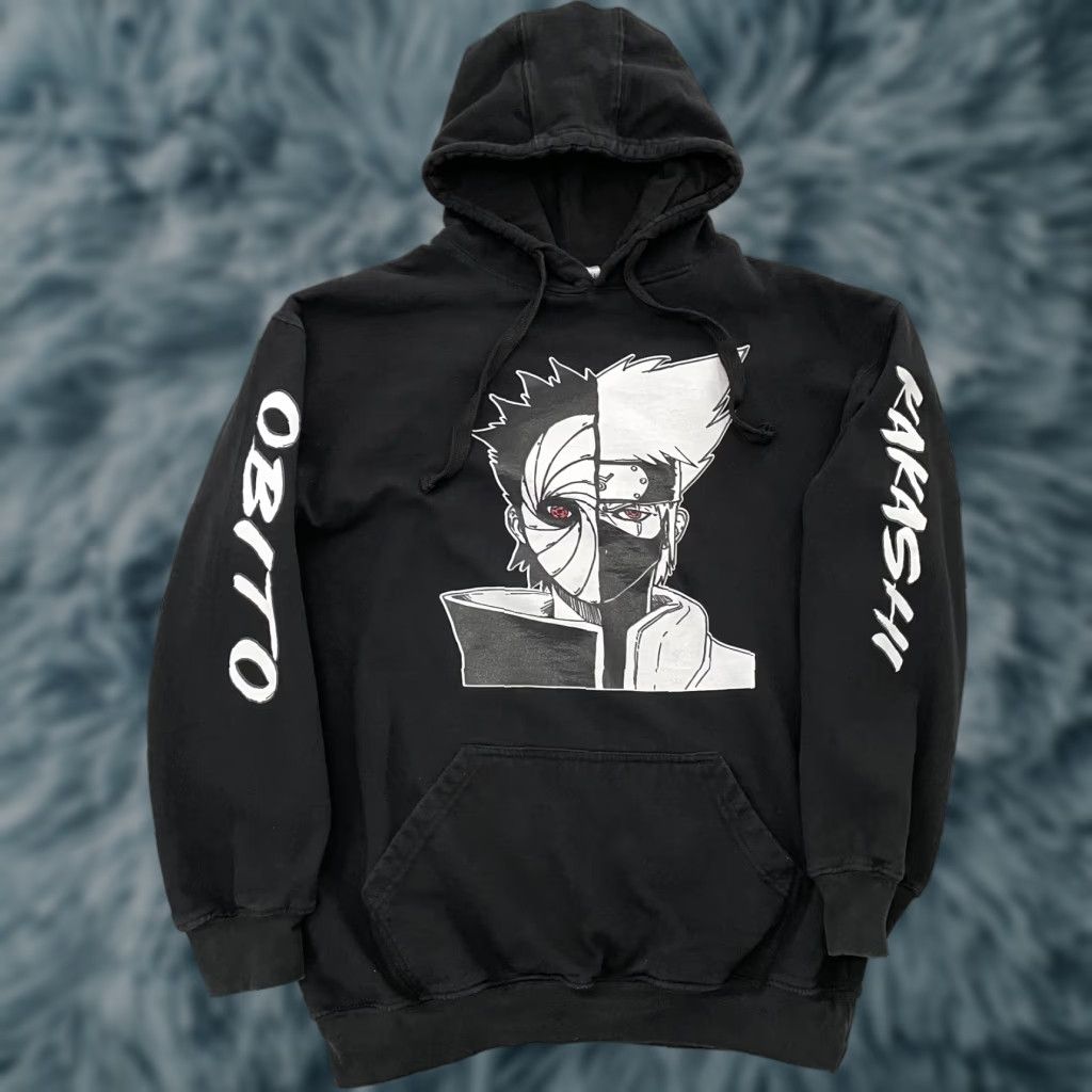 Vintage Kakashi Obito Medium Black Anime M Print Hooded Sweatshir T-Shirts, Hoodie, Sweatshirt