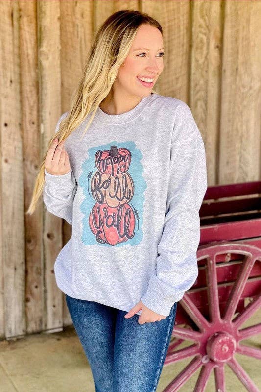 Happy Fall Y'all Stacked Pumpkins Sweatshirt T-Shirts, Hoodie | PodTeesHub.com