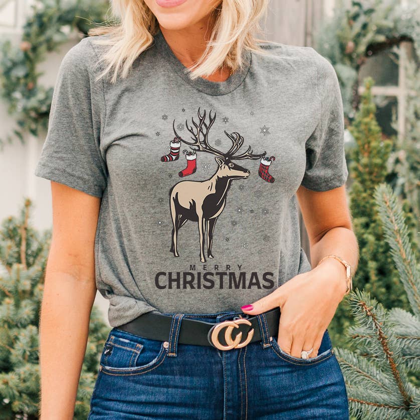 Reindeer Tee | Christmas | Sizes XS-2XL Hoodie, Sweatshirt | PodTeesHub.com