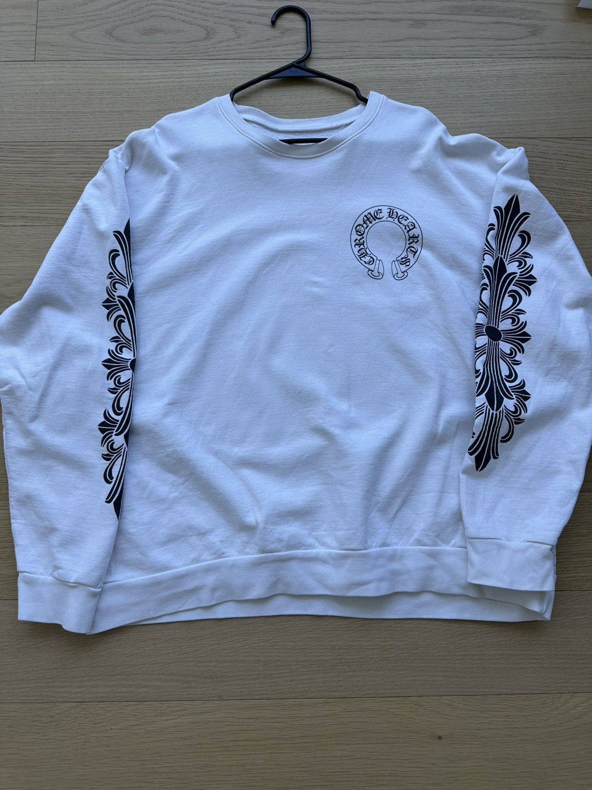 Hearts Chrome Hearts White Horseshoe Floral Crewneck T-Shirts, Hoodie, Sweatshirt | PodTeesHub.com