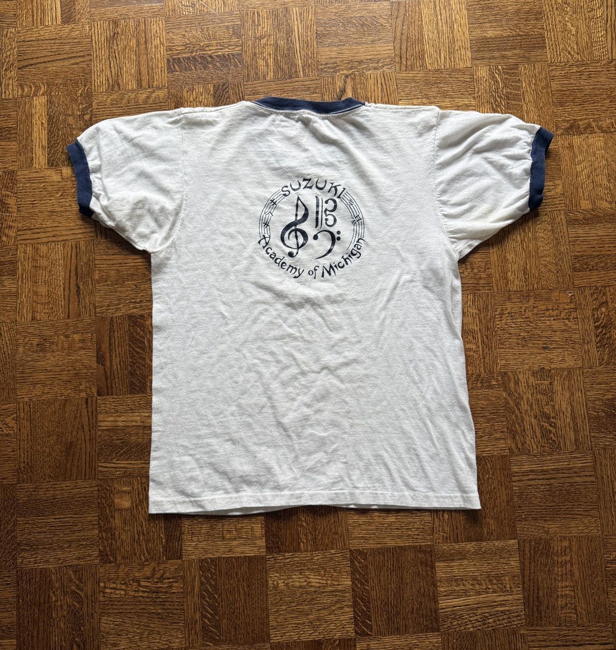 Vintage 80s Suzuki Academy Of Michigan Ringer Graphic Tee Hoodie, Sweatshirt | PodTeesHub.com