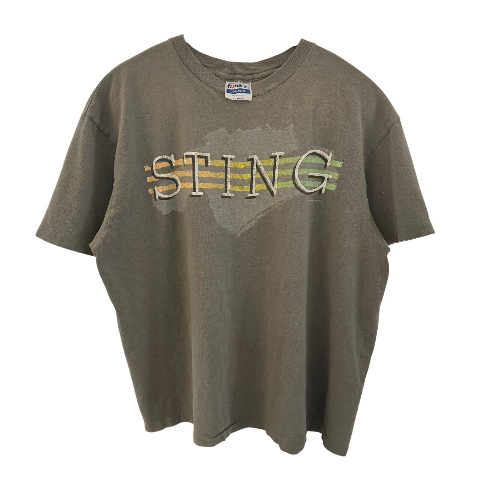 Vintage 80s Sting Band Gray Faded Boxy Cropped Fit T-Shirts, Hoodie, Sweatshirt