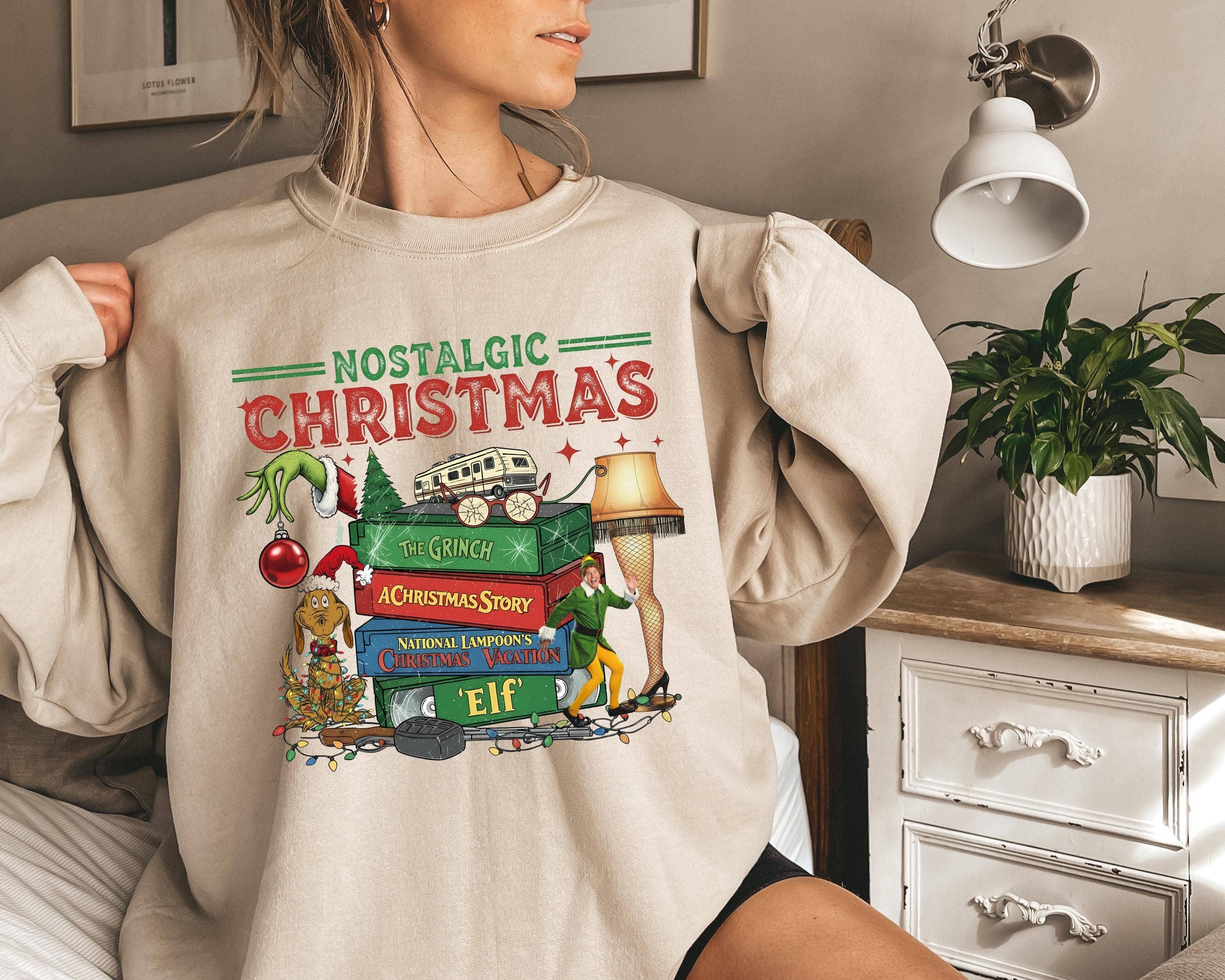 Grinch Elf Christmas Story Nostalgic Retro Holiday Movie Tee Hoodie, Sweatshirt | PodTeesHub.com