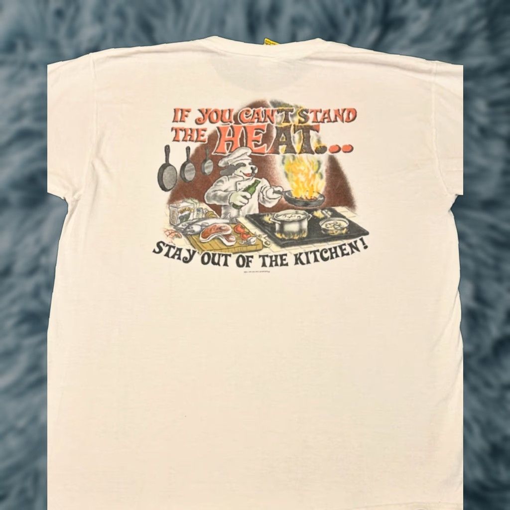 Dogs Vintage Big Dogs T Shirt Mens Sz M White Cartoon 90s Dog Funny Stay Out The Kitchen Chef 19 Hoodie, Sweatshirt