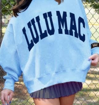 Lulu Mac Sweatshirt Baby Blue/Navy - Puff T-Shirts, Hoodie | PodTeesHub.com