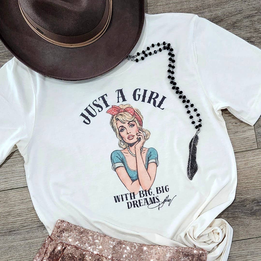 Just A Girl with Big, Big Dreams Dolly Graphic Tee Hoodie, Sweatshirt | PodTeesHub.com