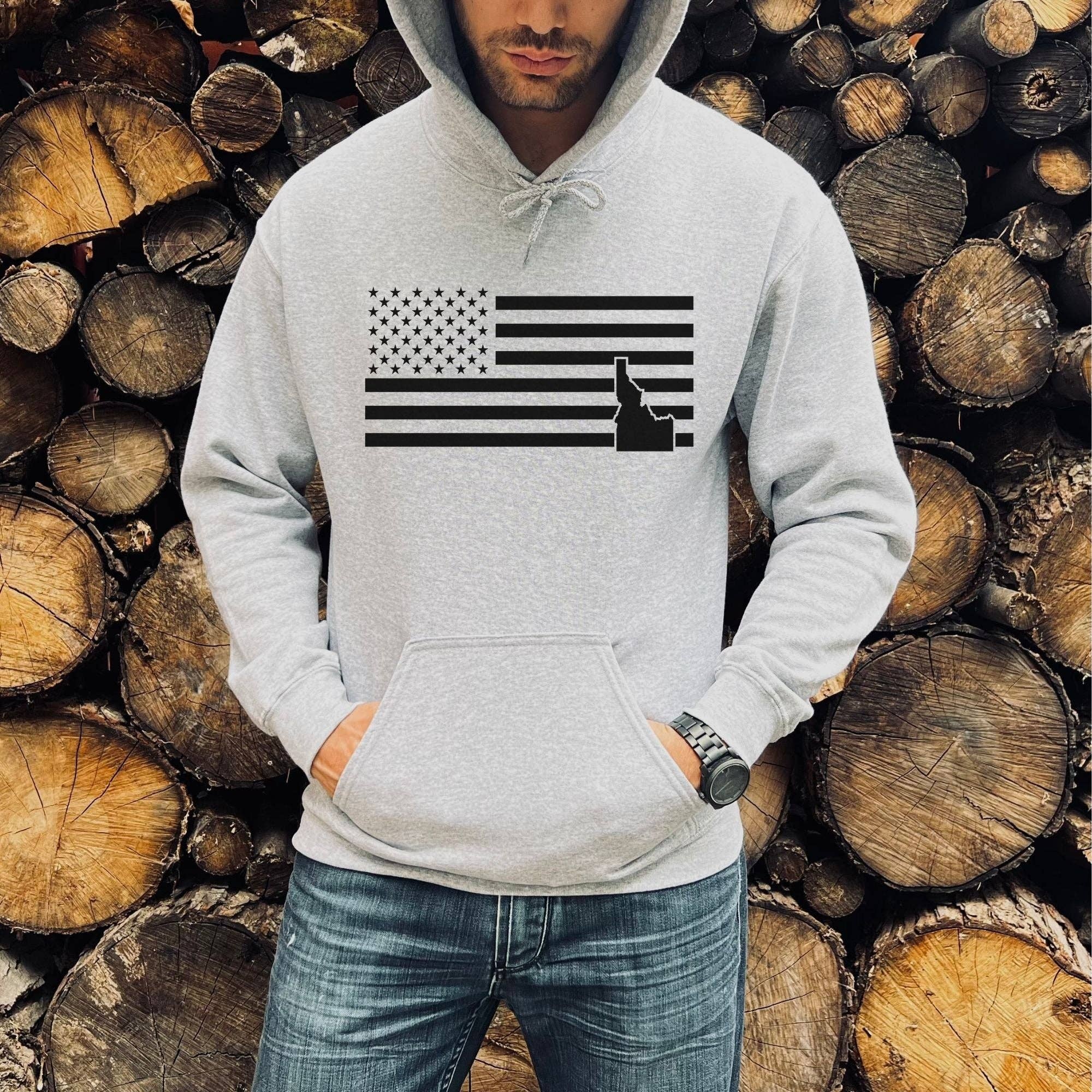 Idaho American Flag Unisex Sweatshirt Hoodie #3 T-Shirts | PodTeesHub.com