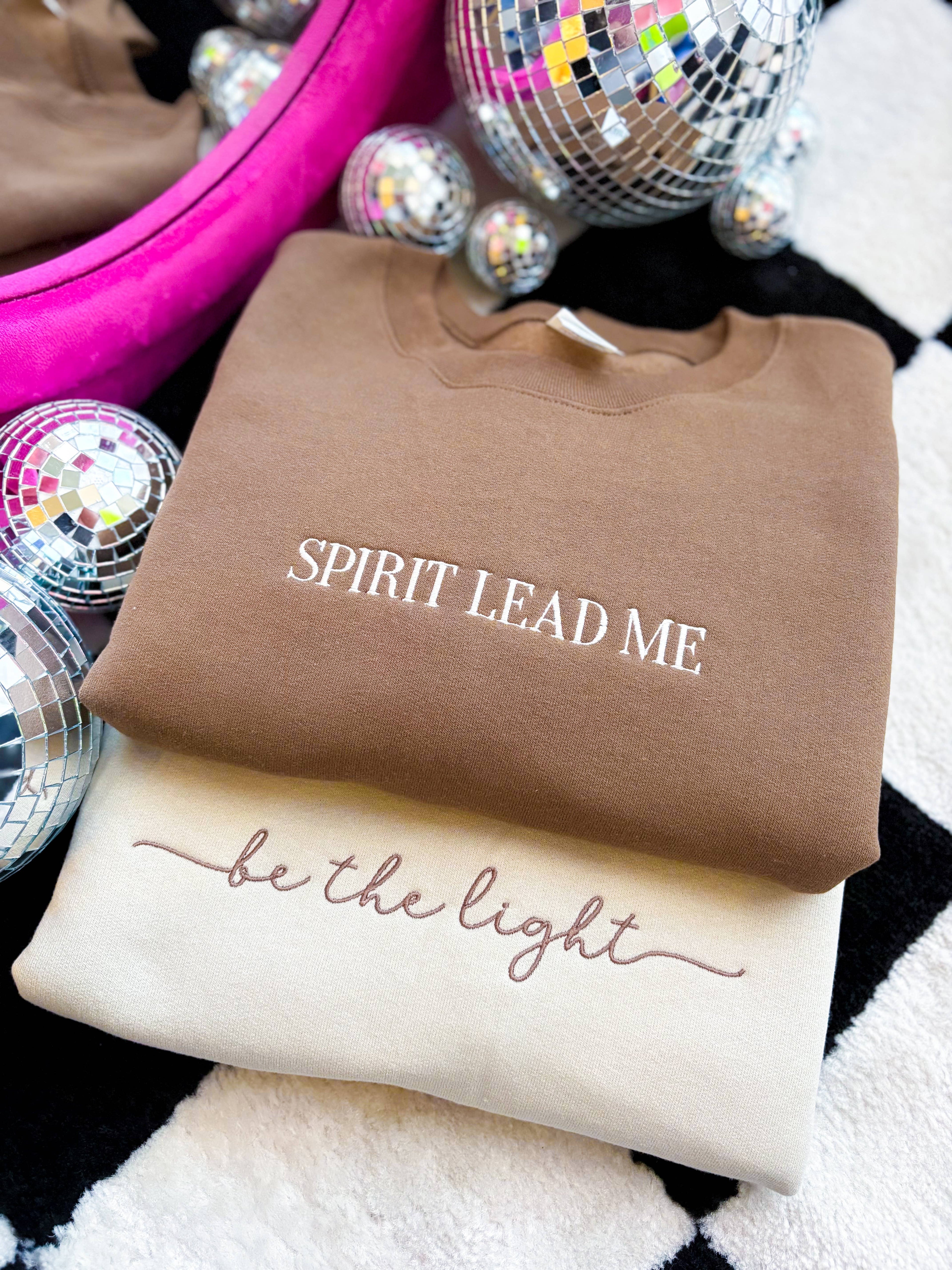 Spirit Lead Me Embroidered Crewneck Sweatshirt | Christian T-Shirts, Hoodie | PodTeesHub.com