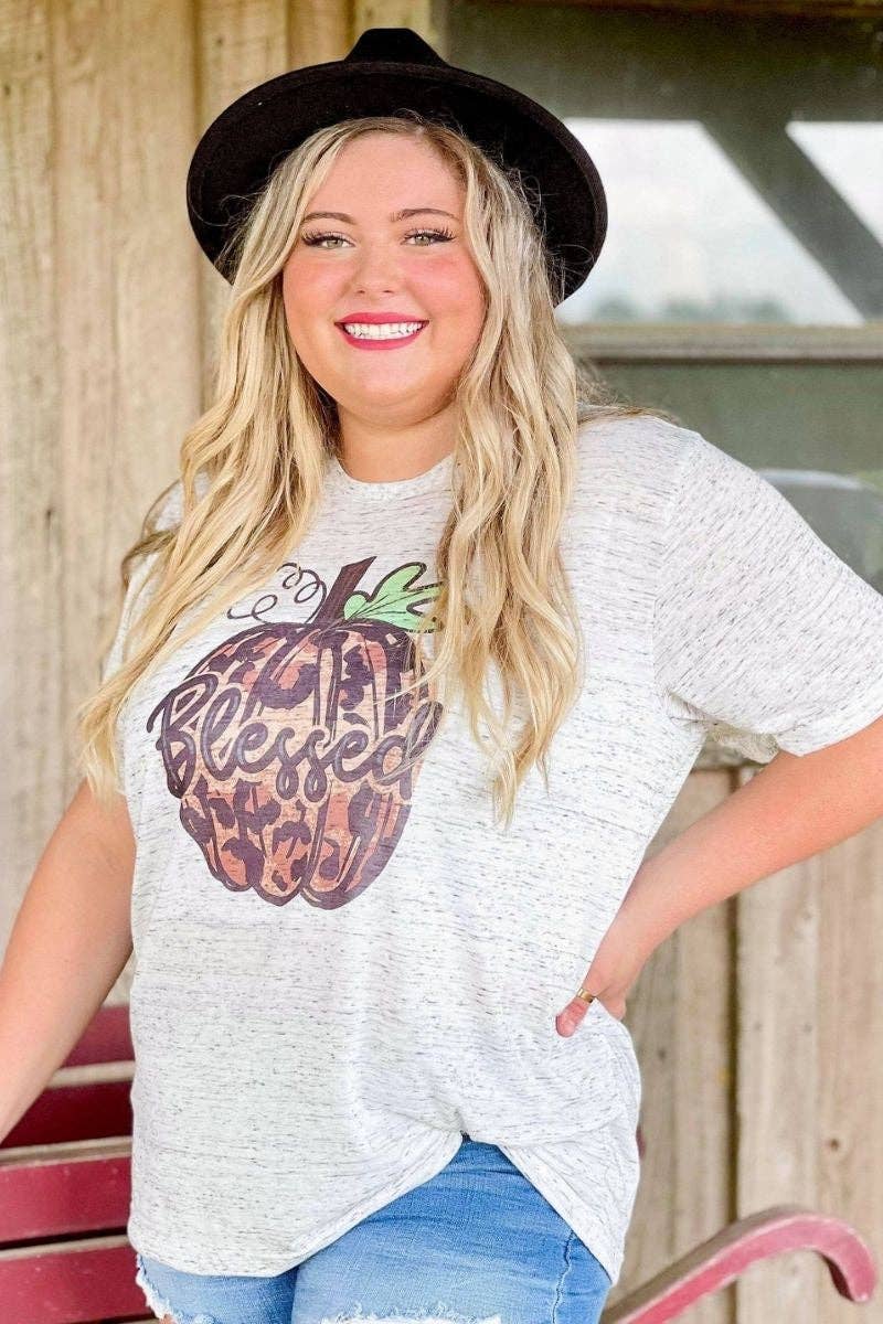 Blessed Leopard Pumpkin Marble Tee Hoodie, Sweatshirt | PodTeesHub.com