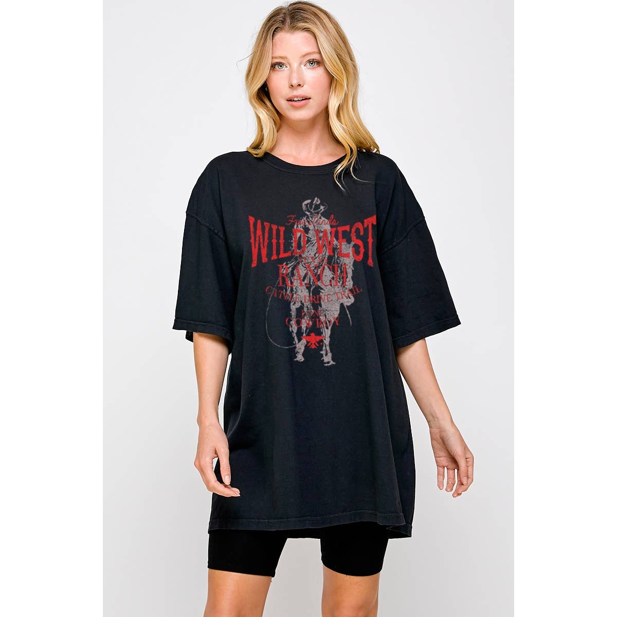 Wild West Vintage Graphic Oversized Tee Hoodie, Sweatshirt | PodTeesHub.com