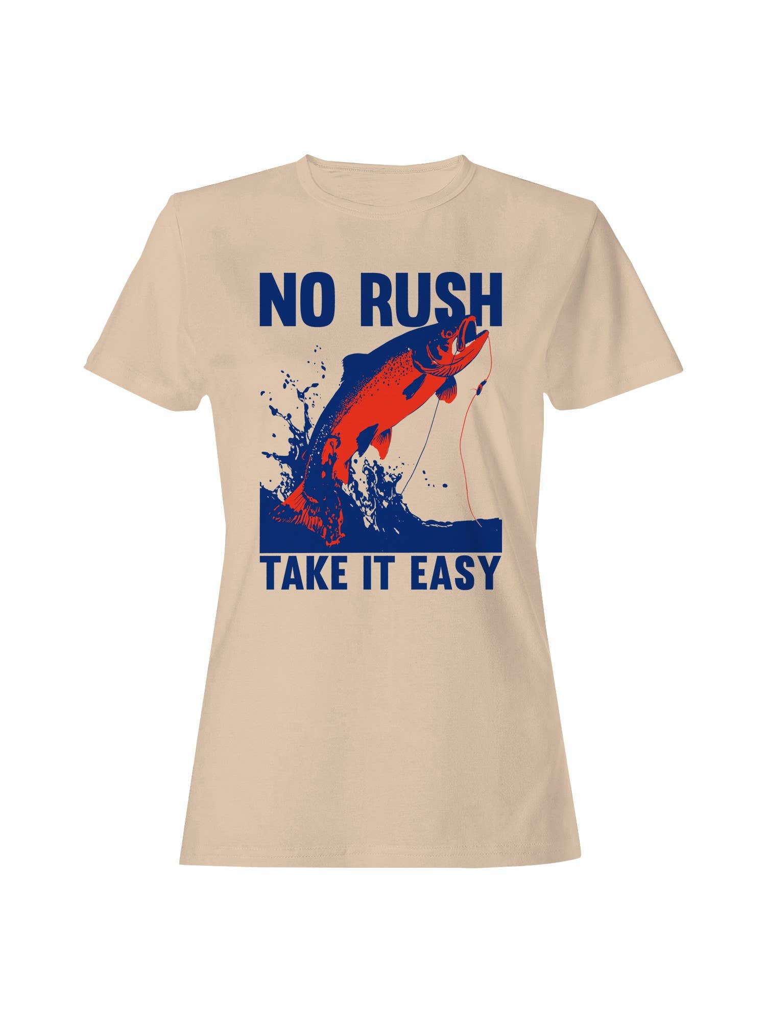 No Rush Take It Easy Fishing Women's T-Shirt Hoodie, Sweatshirt | PodTeesHub.com