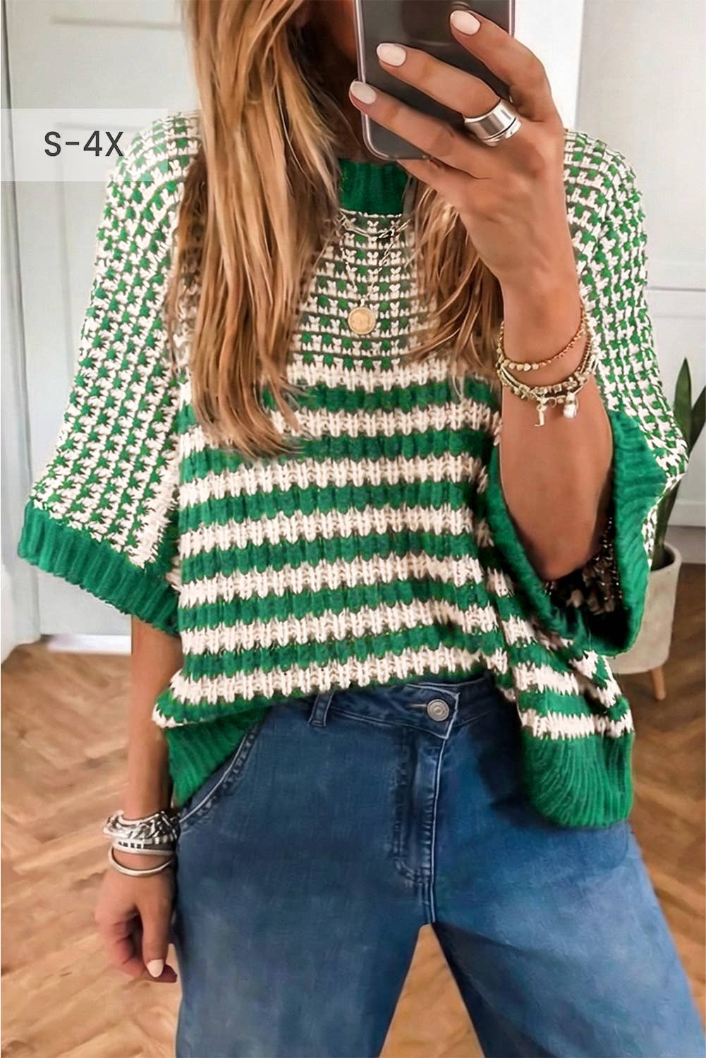Spring 2026 Stripe 3/4 Draped Sleeve Slouchy Sweater (S-4X) T-Shirts, Hoodie, Sweatshirt | PodTeesHub.com