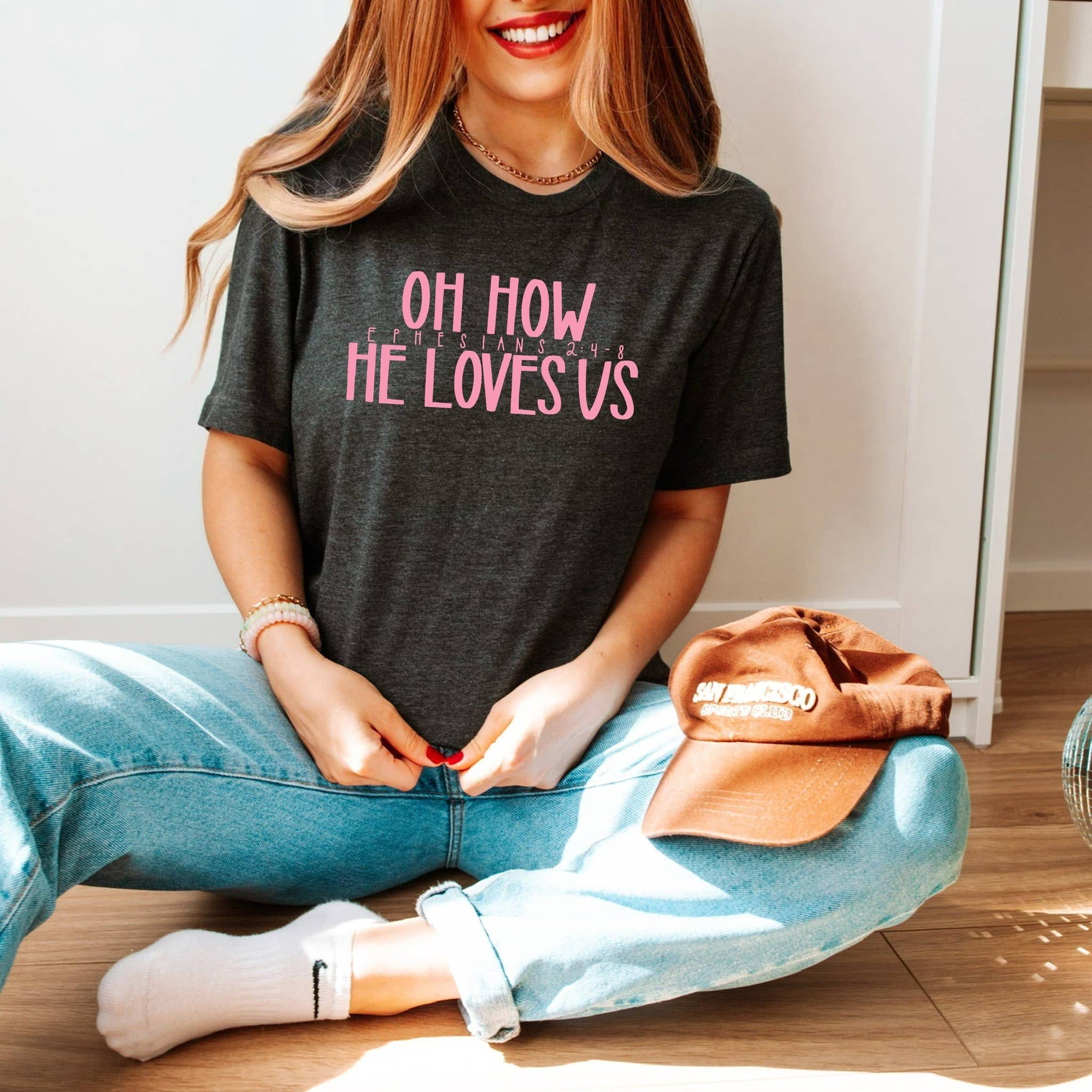 Christian Oh How He Loves Tultex Spring 2026 Graphic Tee Hoodie, Sweatshirt | PodTeesHub.com