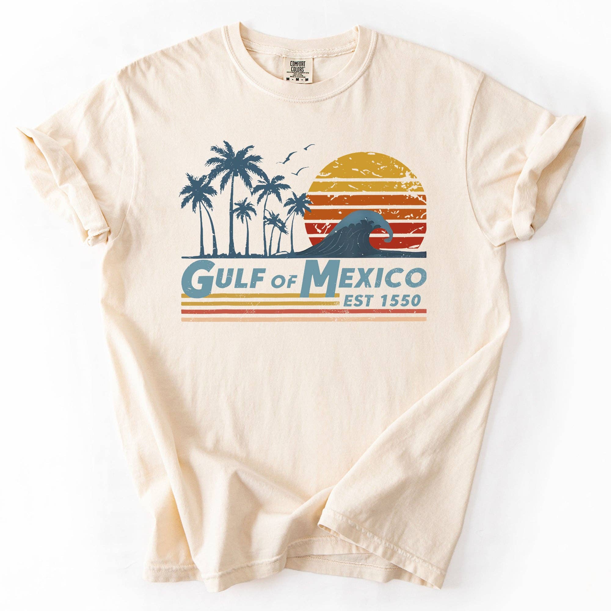 Retro Gulf of Mexico, Vintage, Wave, Beach Tshirt Hoodie, Sweatshirt | PodTeesHub.com