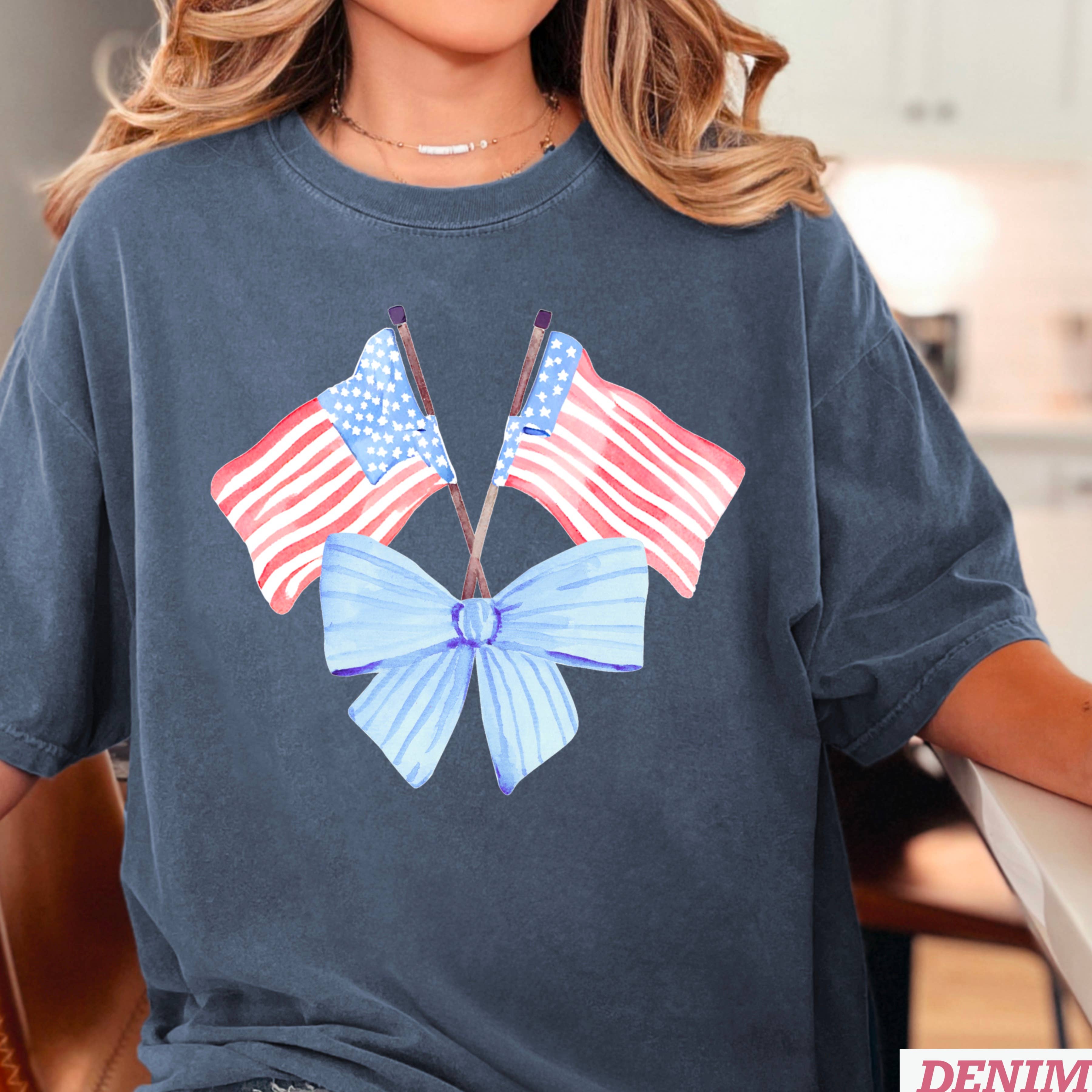 Coquette USA Flags | July 4th Graphic Shirt | Comfort Colors Hoodie, Sweatshirt | PodTeesHub.com