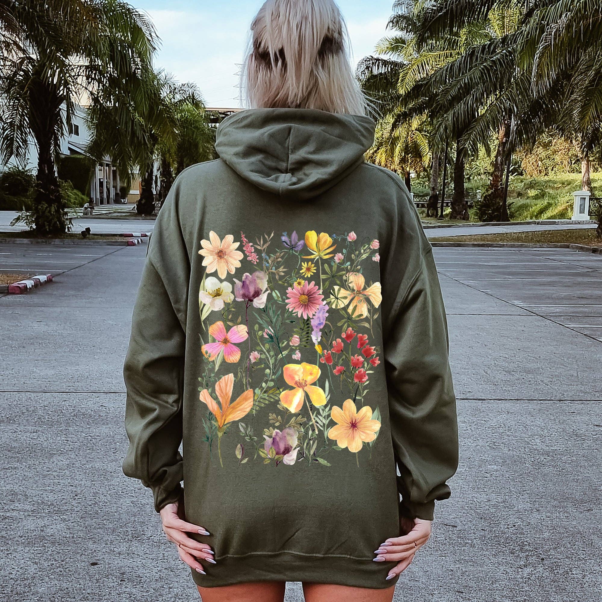 Mountain Meadow Pressed Flowers Hoodie T-Shirts, Sweatshirt | PodTeesHub.com
