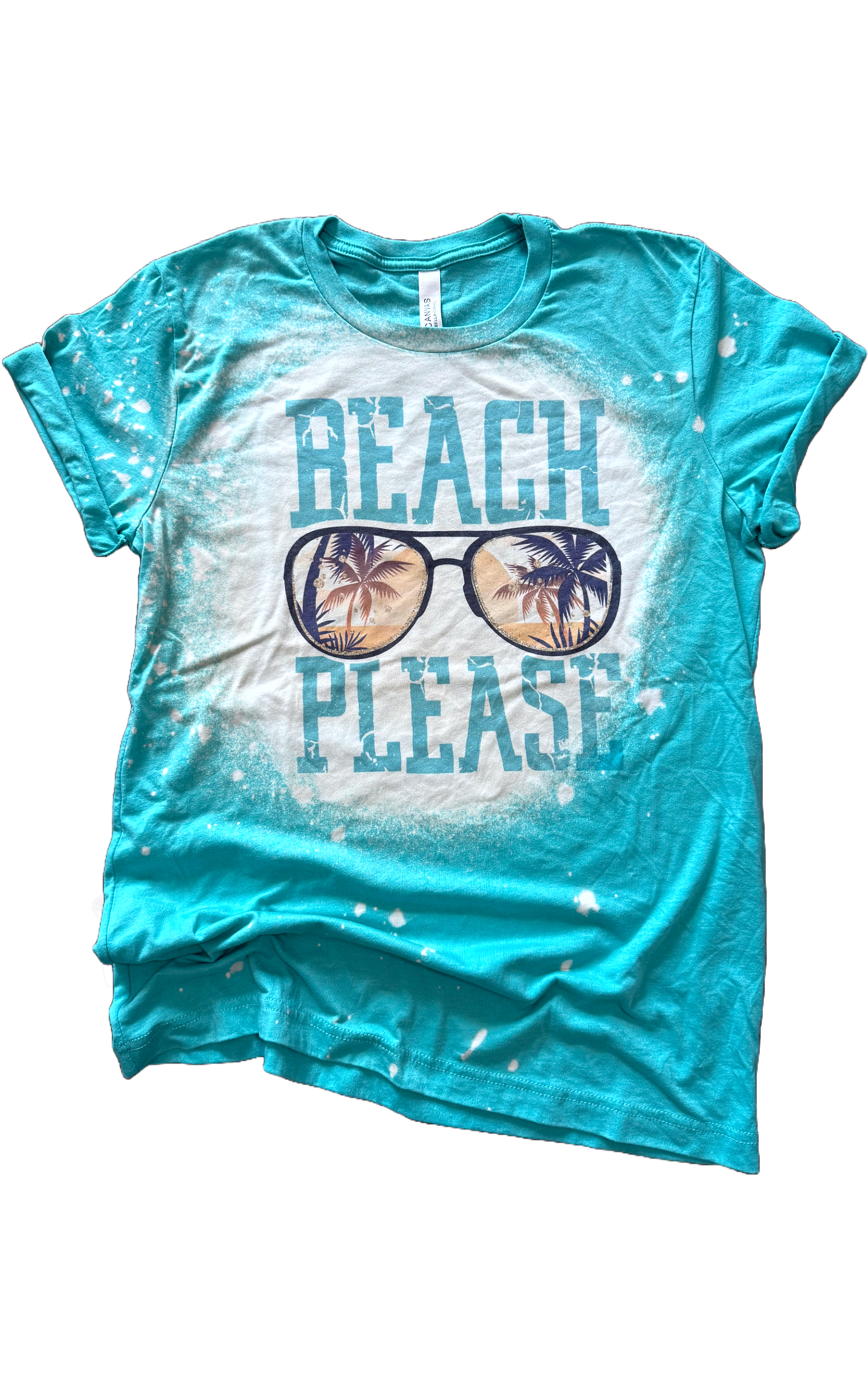 Beach Please Bleached Tee Hoodie, Sweatshirt | PodTeesHub.com