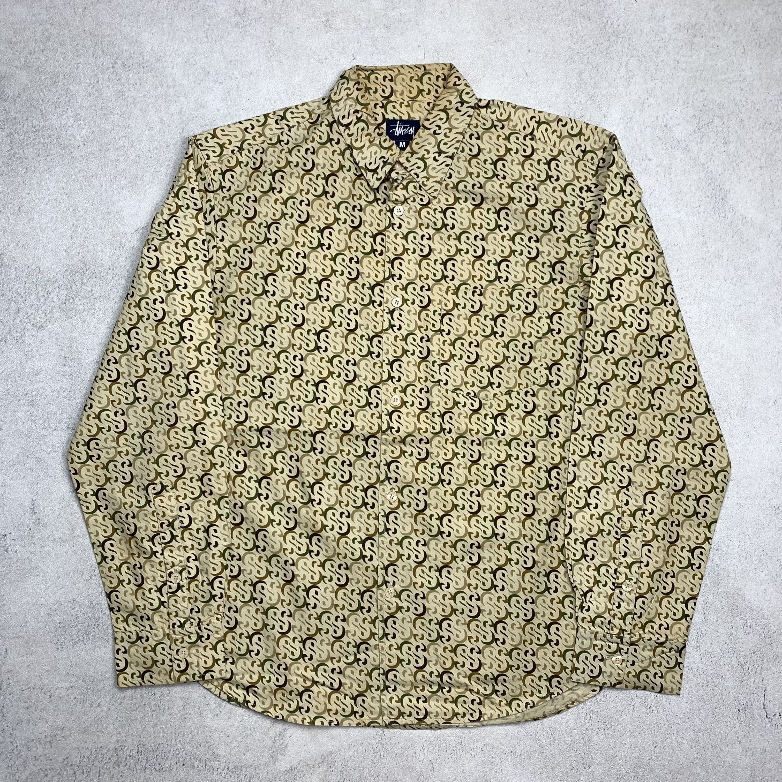 Vintage Stussy Monogram Printed Shirt Hoodie, Sweatshirt | PodTeesHub.com