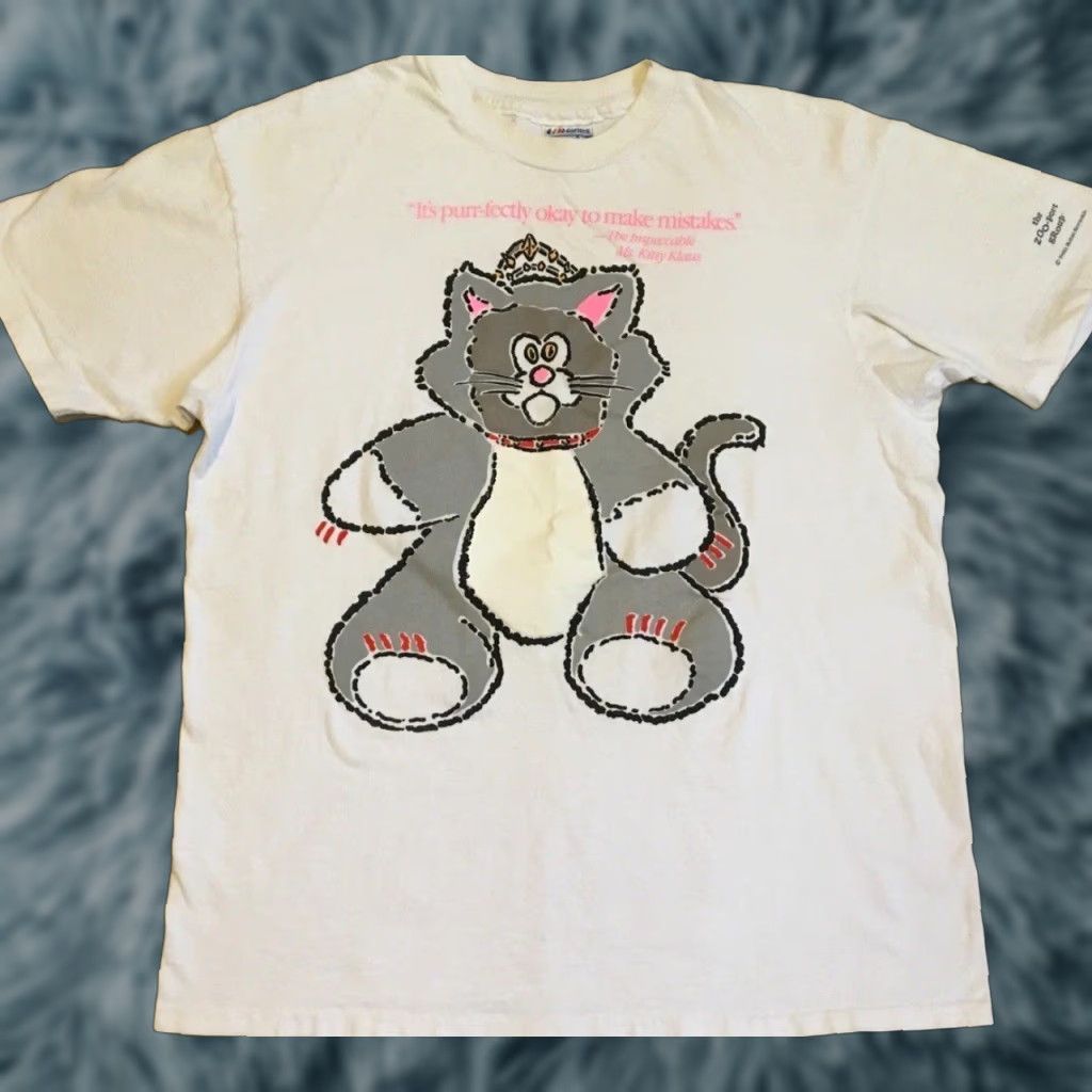 Vintage Vtg 90s Purr Fectly Ok To Make Mistakes Faded Shirt L Funny Saying Animal Cat Shirt Mens Whi Hoodie, Sweatshirt