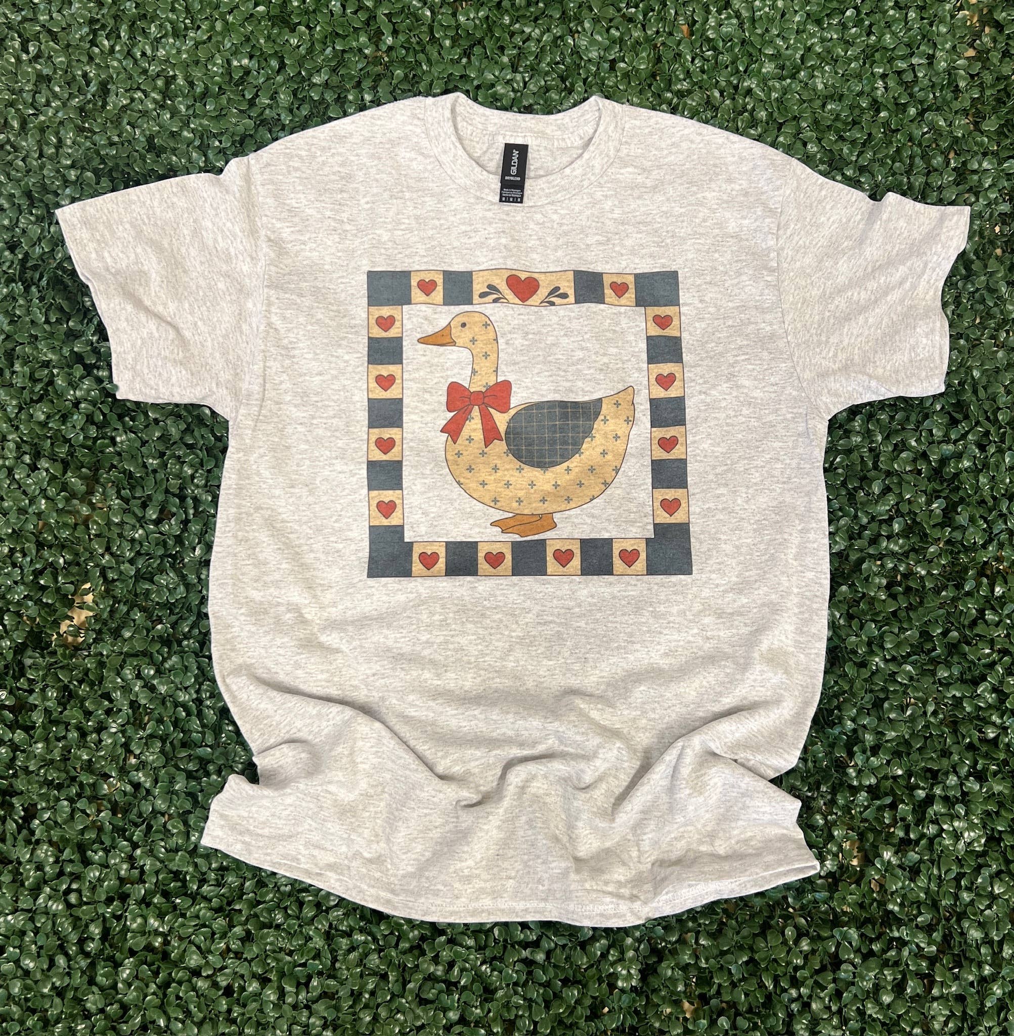 Vintage Goose with Heart Frame On Ash Gray Tee Hoodie, Sweatshirt | PodTeesHub.com