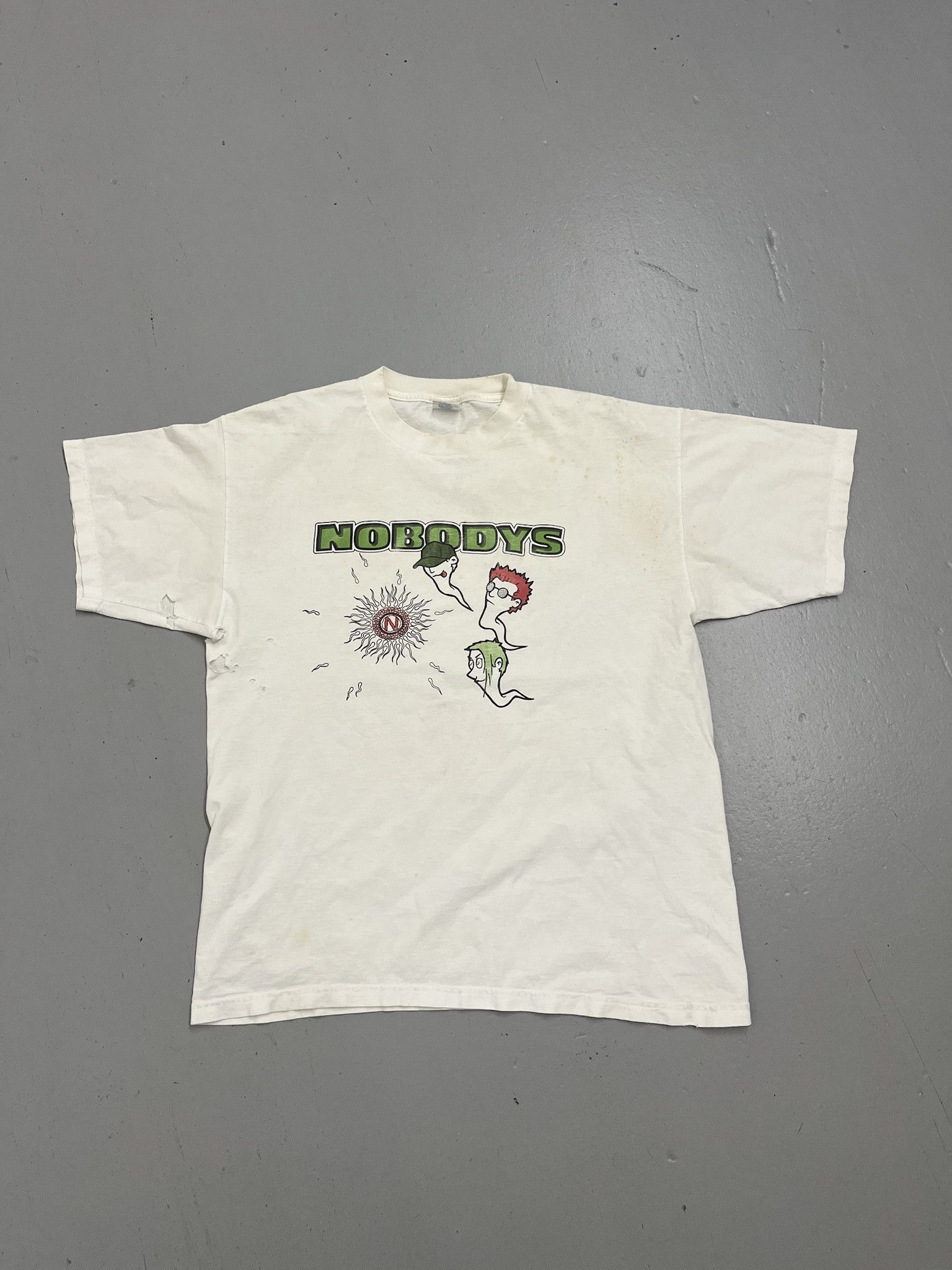 Vintage 2000s Rare Nobodys Sperm Pop Punk Band Distressed Tee Shirt Size Xl Hoodie, Sweatshirt | PodTeesHub.com