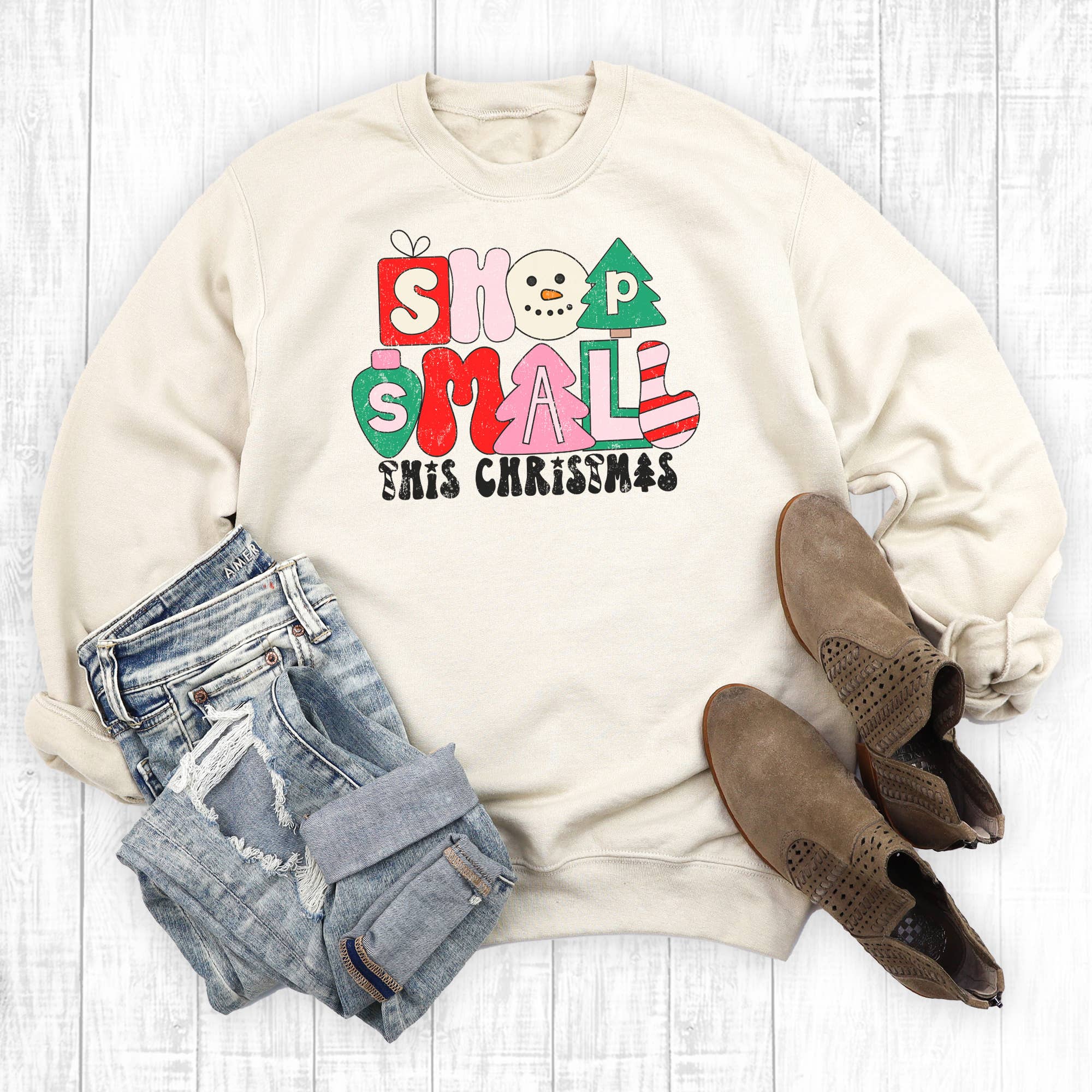 Shop Small This Christmas Sweatshirt T-Shirts, Hoodie | PodTeesHub.com