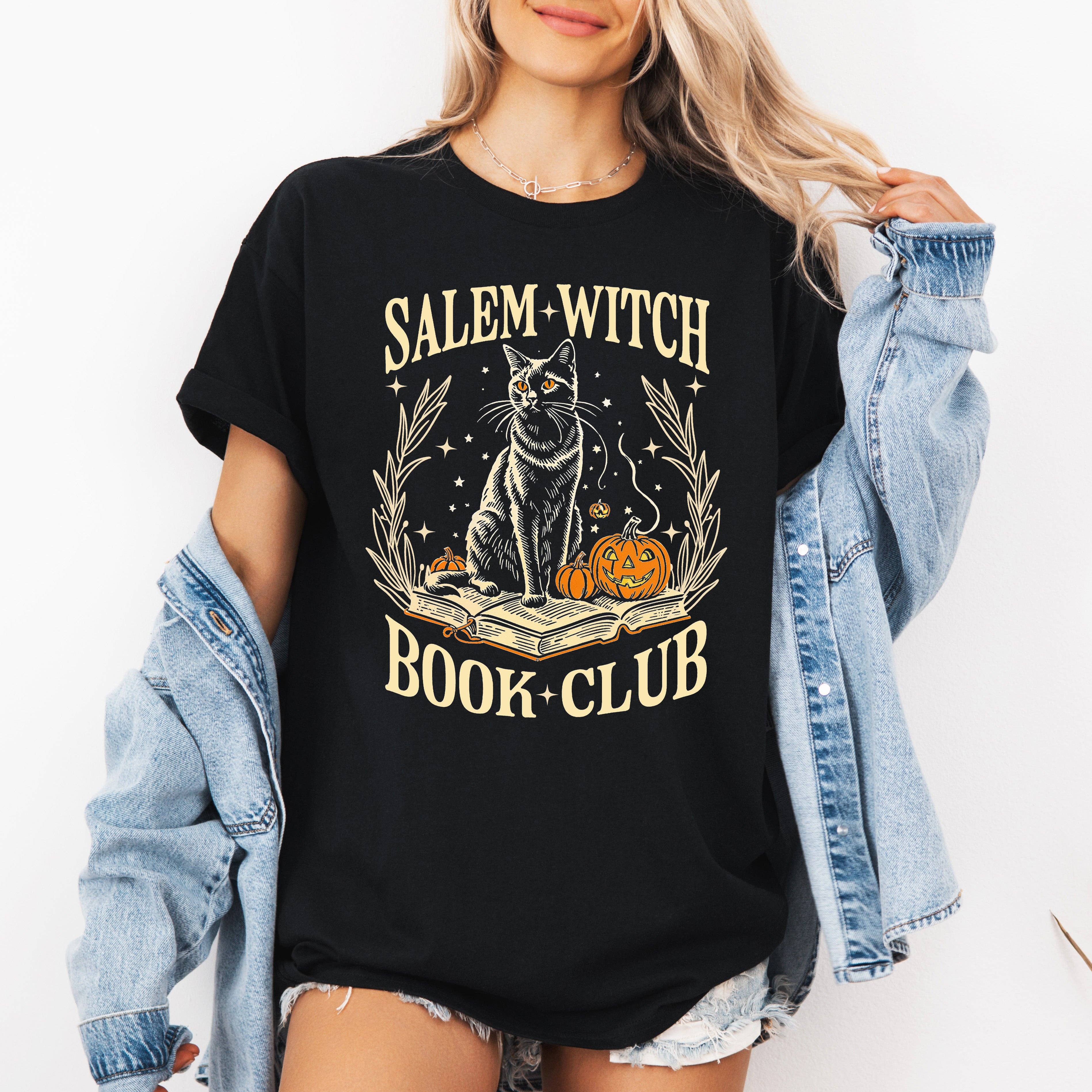 Salem Book Club, Cat, Halloween, Reading, Books, Tshirt Hoodie, Sweatshirt | PodTeesHub.com