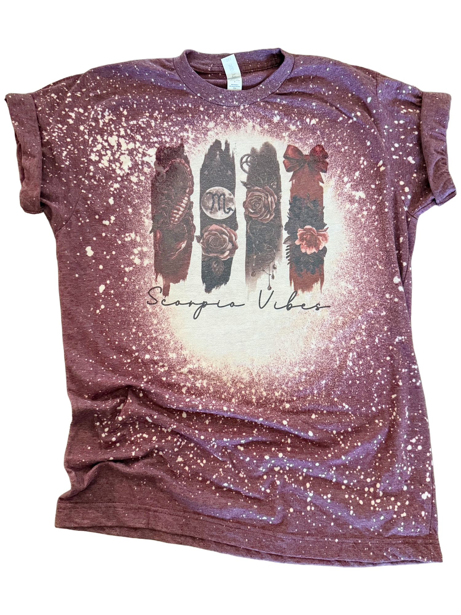 Scorpio Vibes – Zodiac Bleached Tee Hoodie, Sweatshirt | PodTeesHub.com