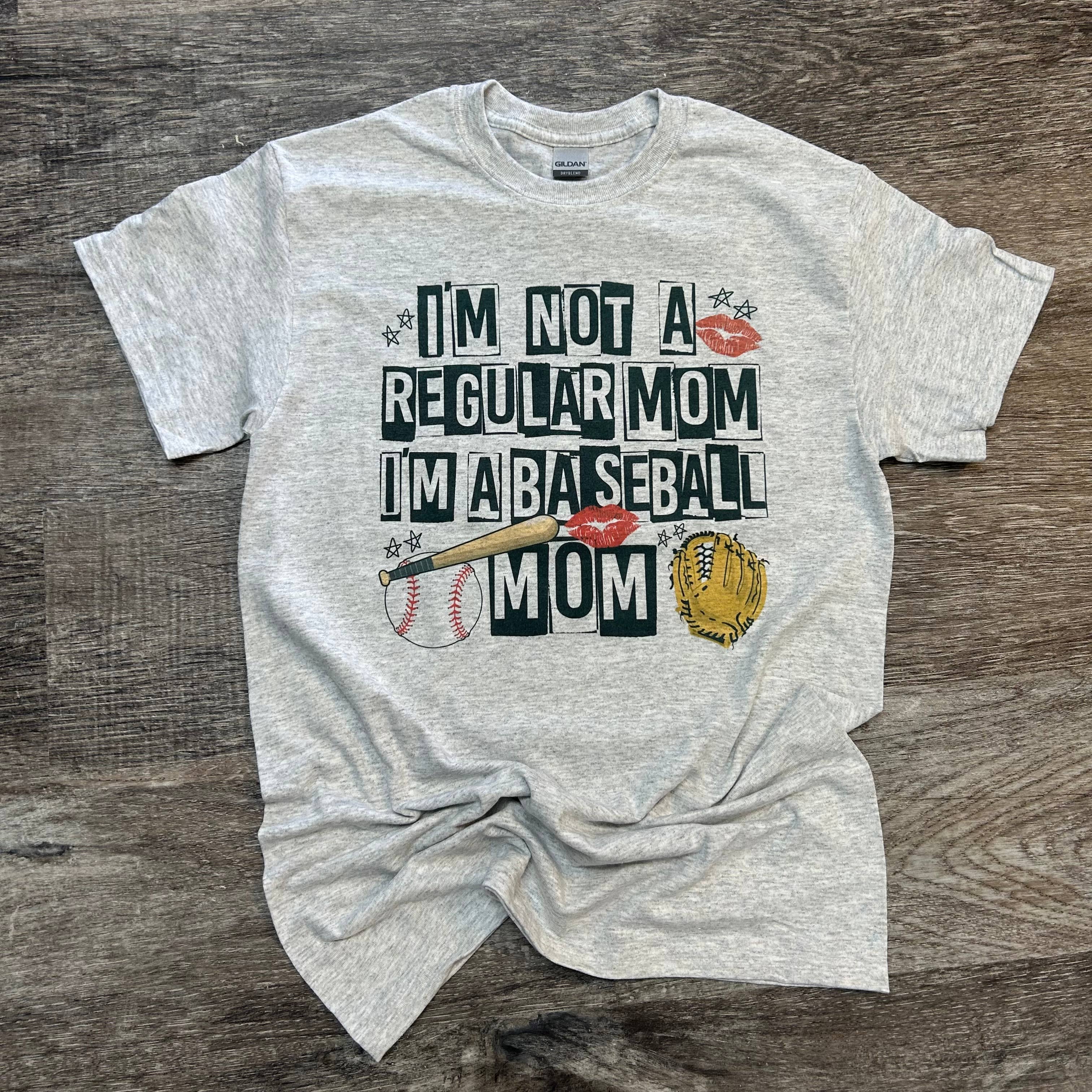 I’M Not A Regular Mom I’M A Baseball Mom On Ash Gray Tee Hoodie, Sweatshirt | PodTeesHub.com
