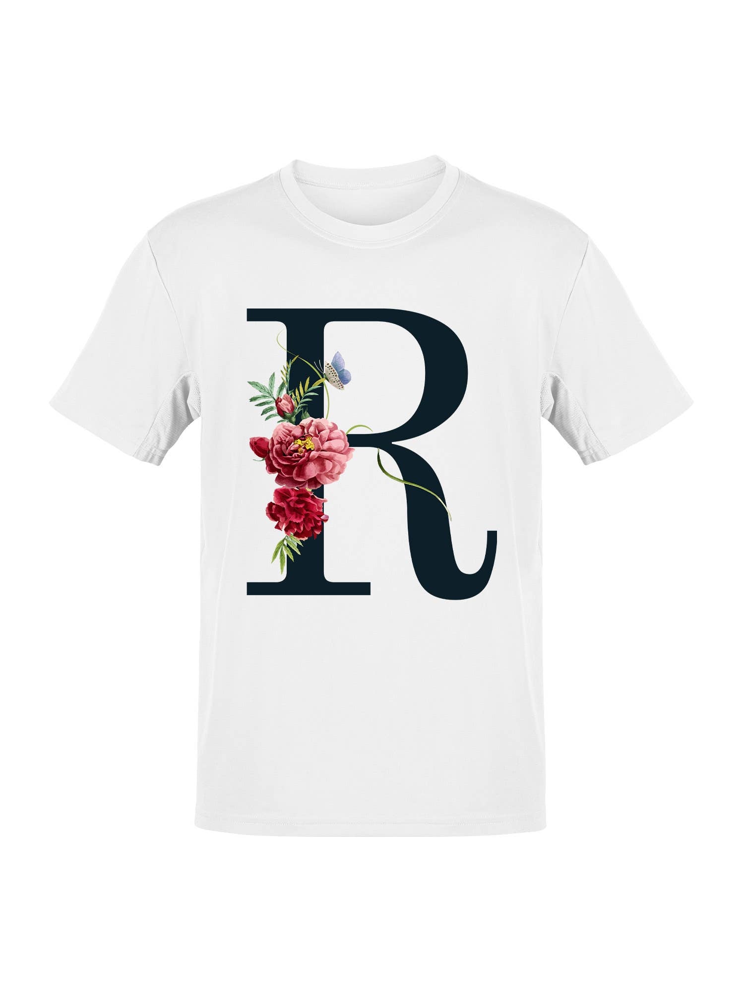 Floral Letter R Design Women's T-Shirt Hoodie, Sweatshirt | PodTeesHub.com