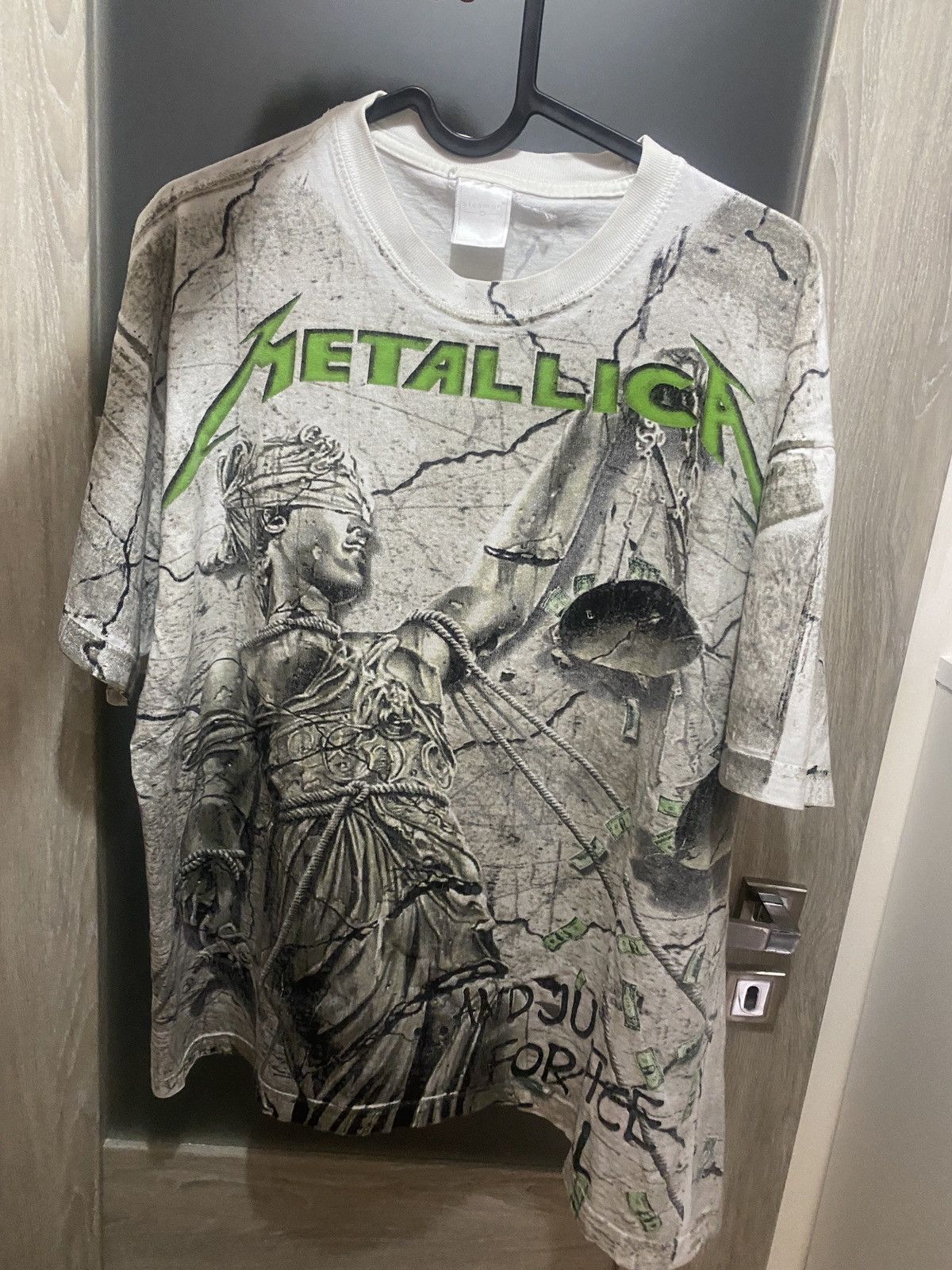 X Vintage Metallica And Justice For All Aop Vintage Y2k Fullprint Tee Hoodie, Sweatshirt | PodTeesHub.com