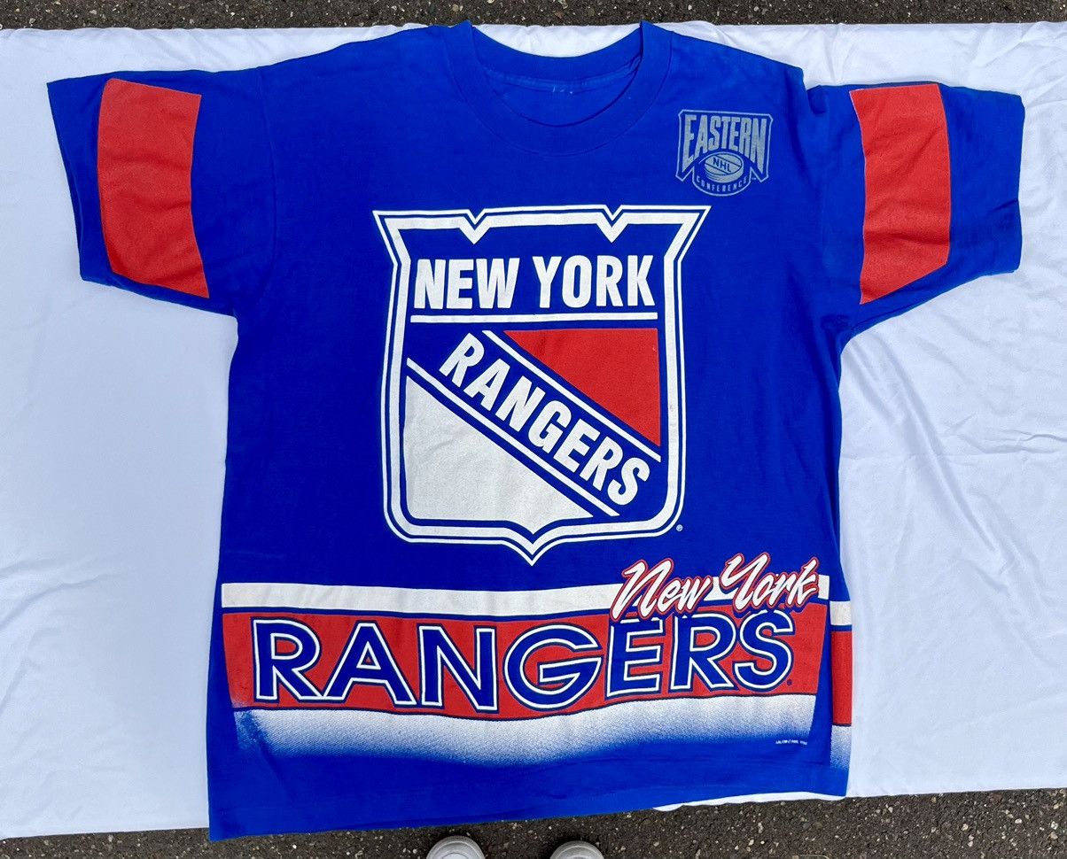 Salem Sportswear X Vintage Vintage 1994 New York Rangers All Over Print Hockey Tee Hoodie, Sweatshirt | PodTeesHub.com