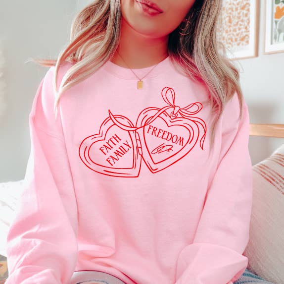 Faith Family Freedom Heart Locket Crew Sweatshirt T-Shirts, Hoodie | PodTeesHub.com