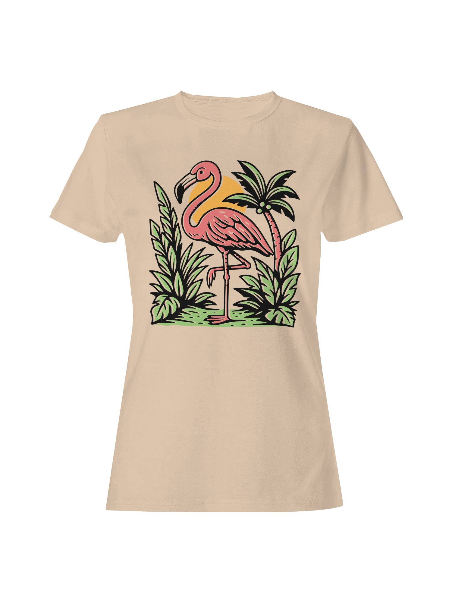 Tropical Flamingo Paradise Design Women's T-Shirt Hoodie, Sweatshirt | PodTeesHub.com