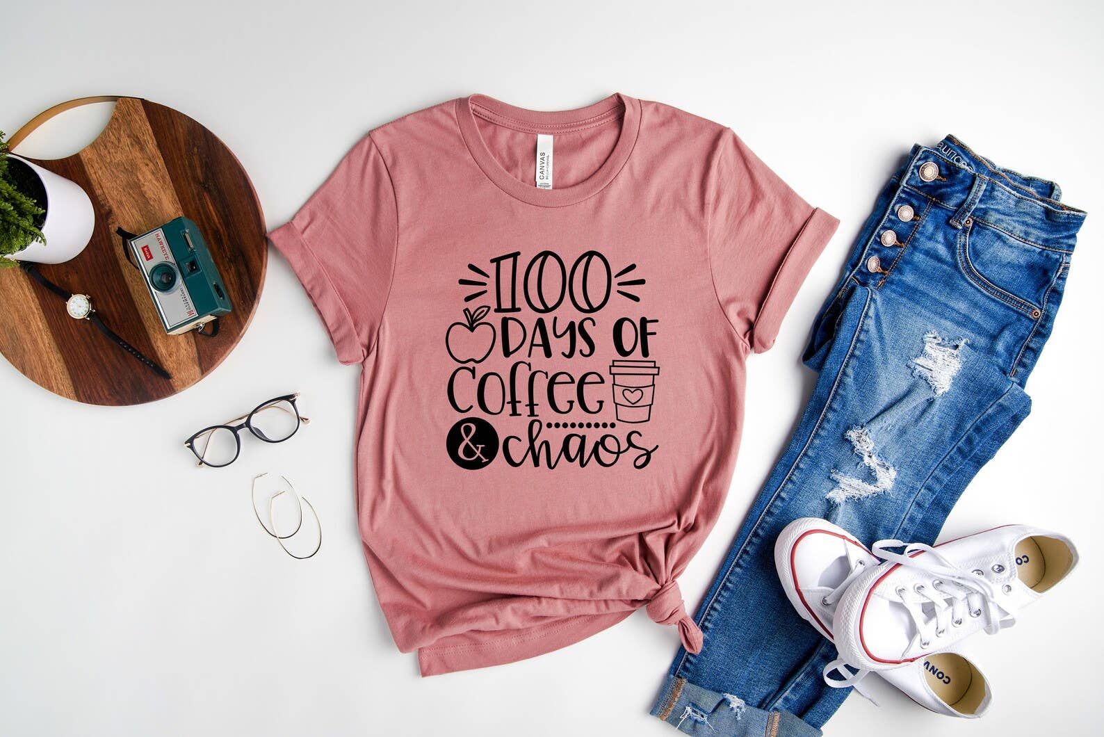 100 Days of Coffee and Chaos T-Shirt Hoodie, Sweatshirt | PodTeesHub.com