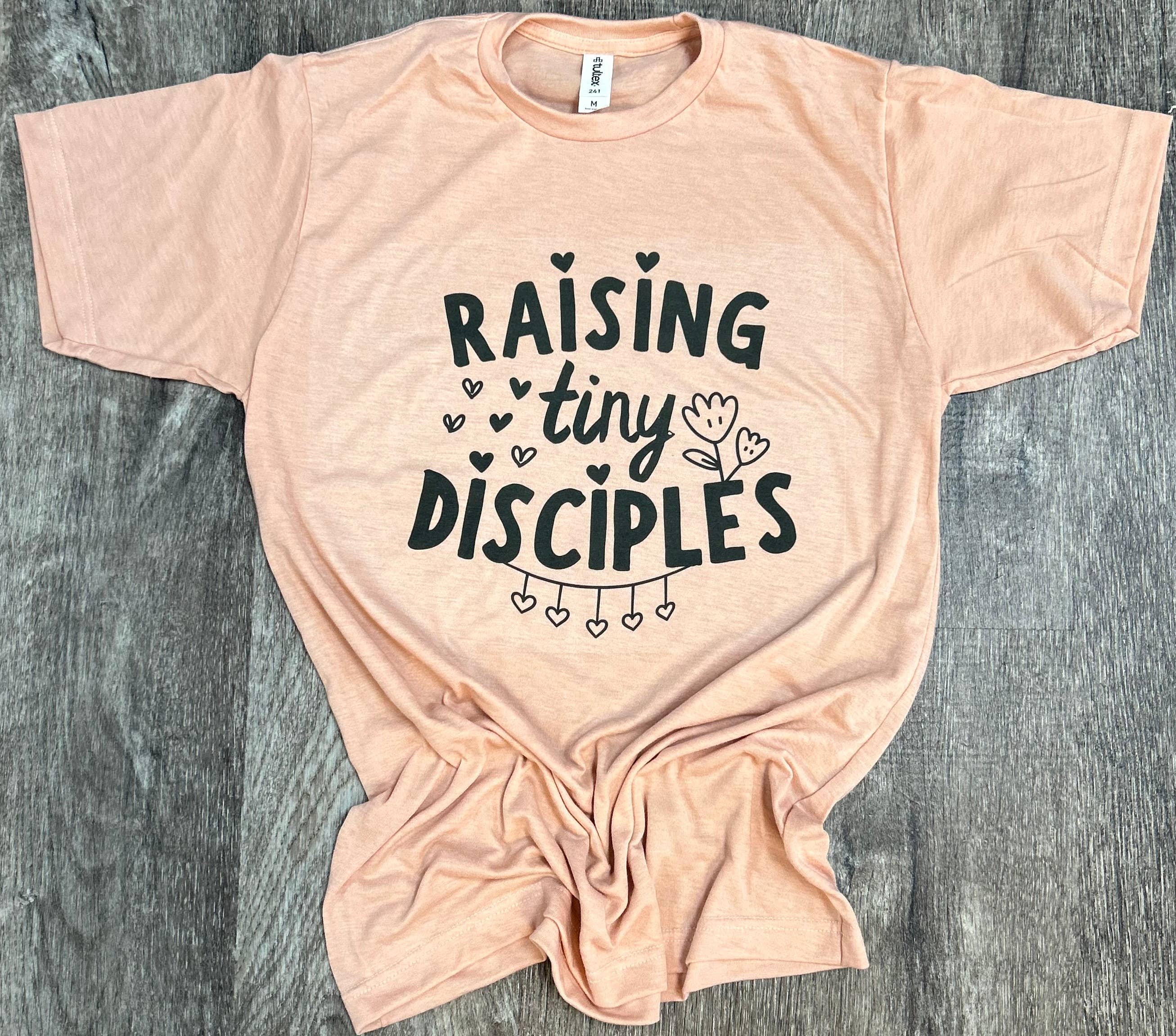 Raising Tiny Disciples On Peach Tee Hoodie, Sweatshirt | PodTeesHub.com