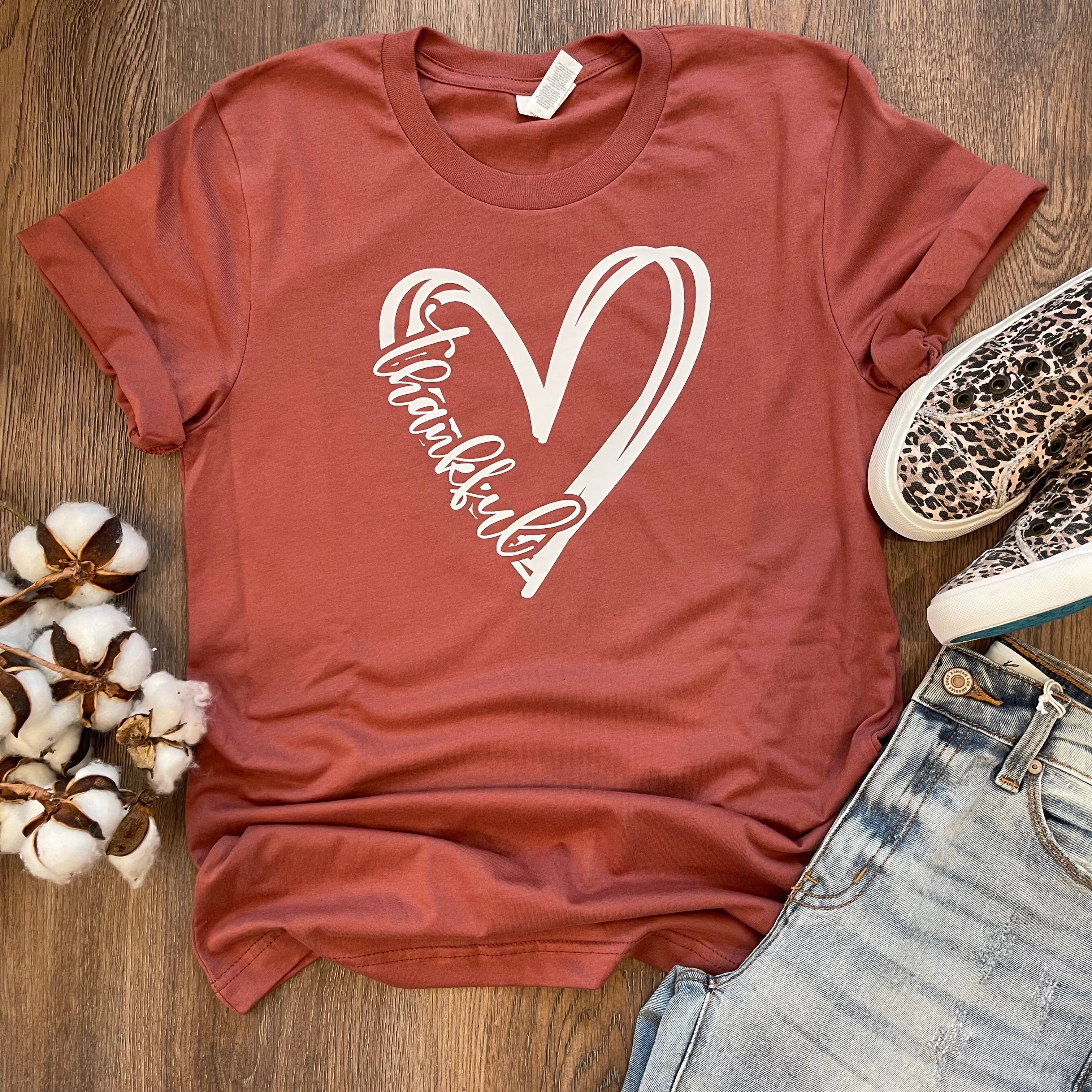 Thankful Heart Tee Hoodie, Sweatshirt | PodTeesHub.com