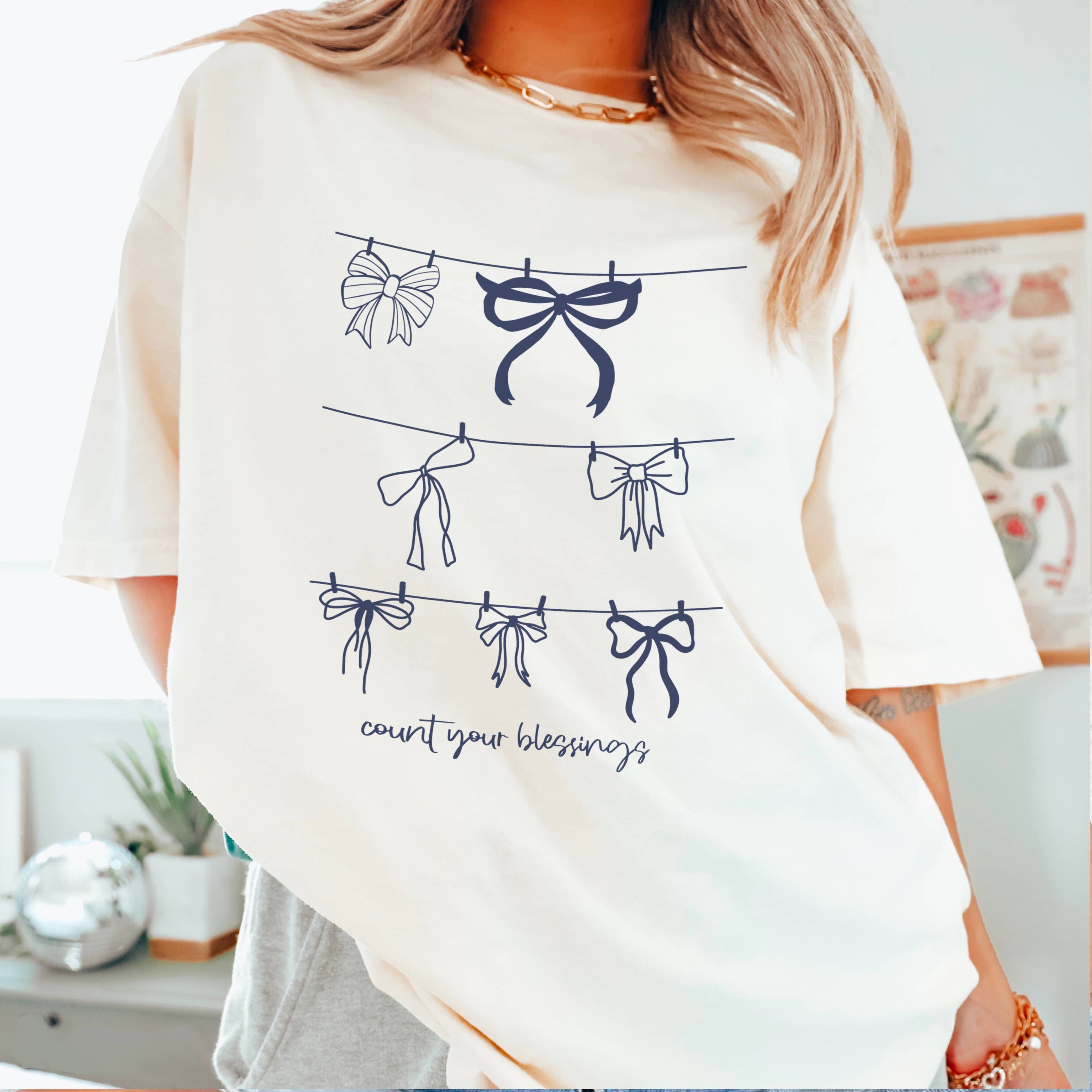 Count Your Blessings Christian T-Shirt | Comfort Color Hoodie, Sweatshirt | PodTeesHub.com