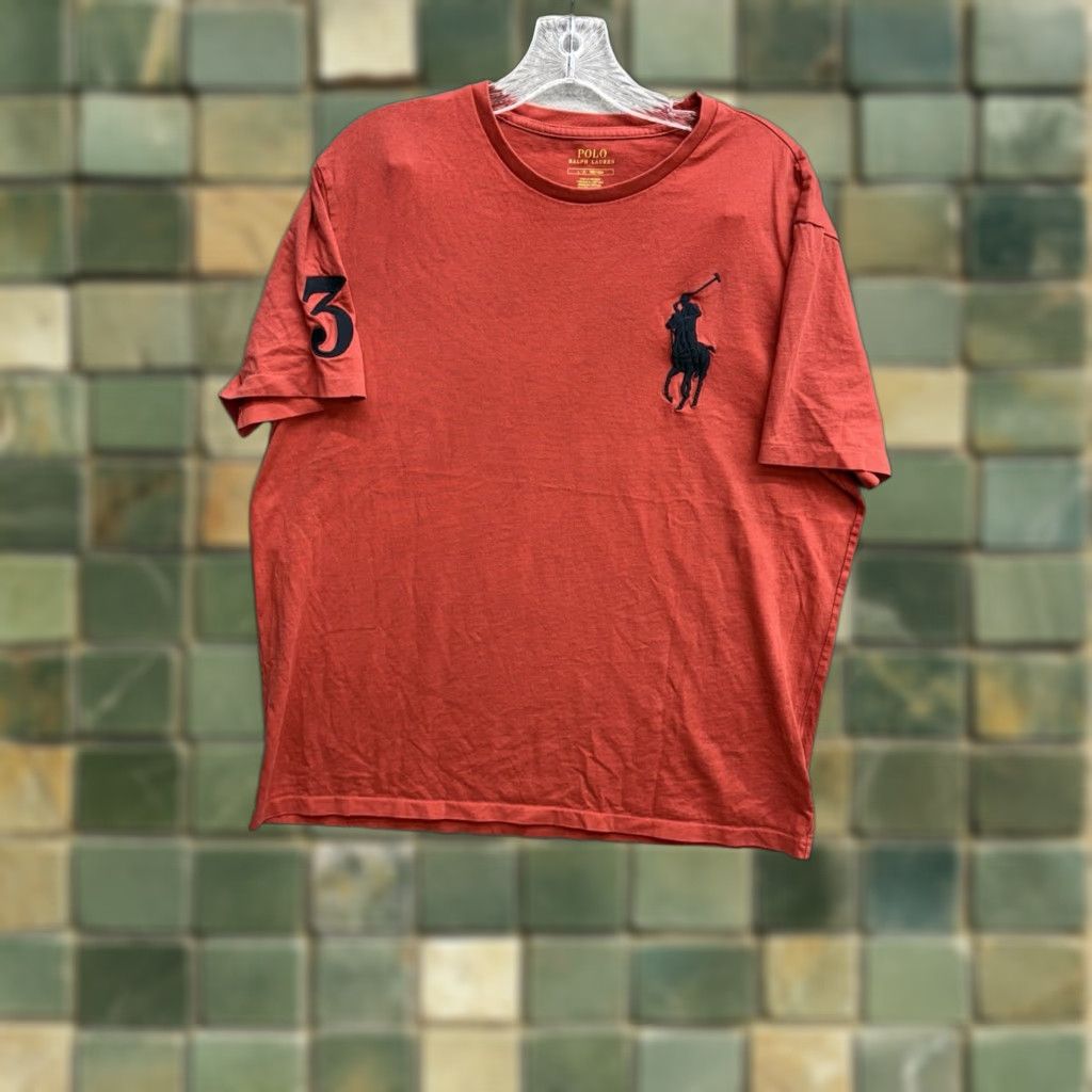Ralph Lauren Polo Ralph Lauren T Shirt Crew Neck Short Sleeve Men L Red Big Pony Logo Printed S Hoodie, Sweatshirt