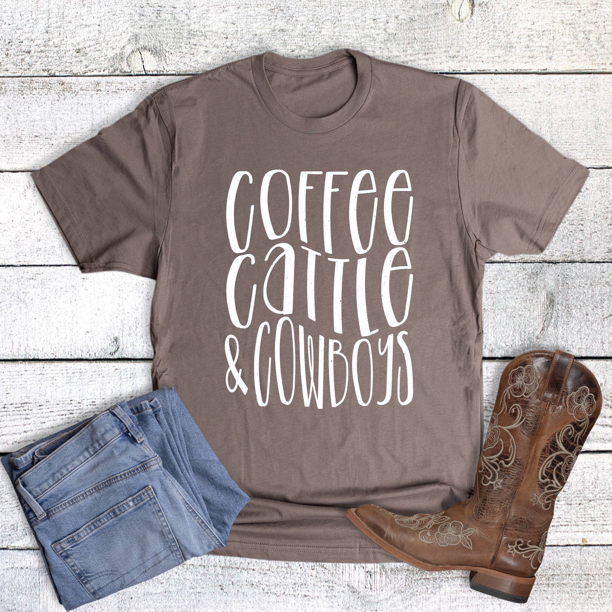 Western Coffee Cattle Cowboys Graphic Tee Hoodie, Sweatshirt | PodTeesHub.com