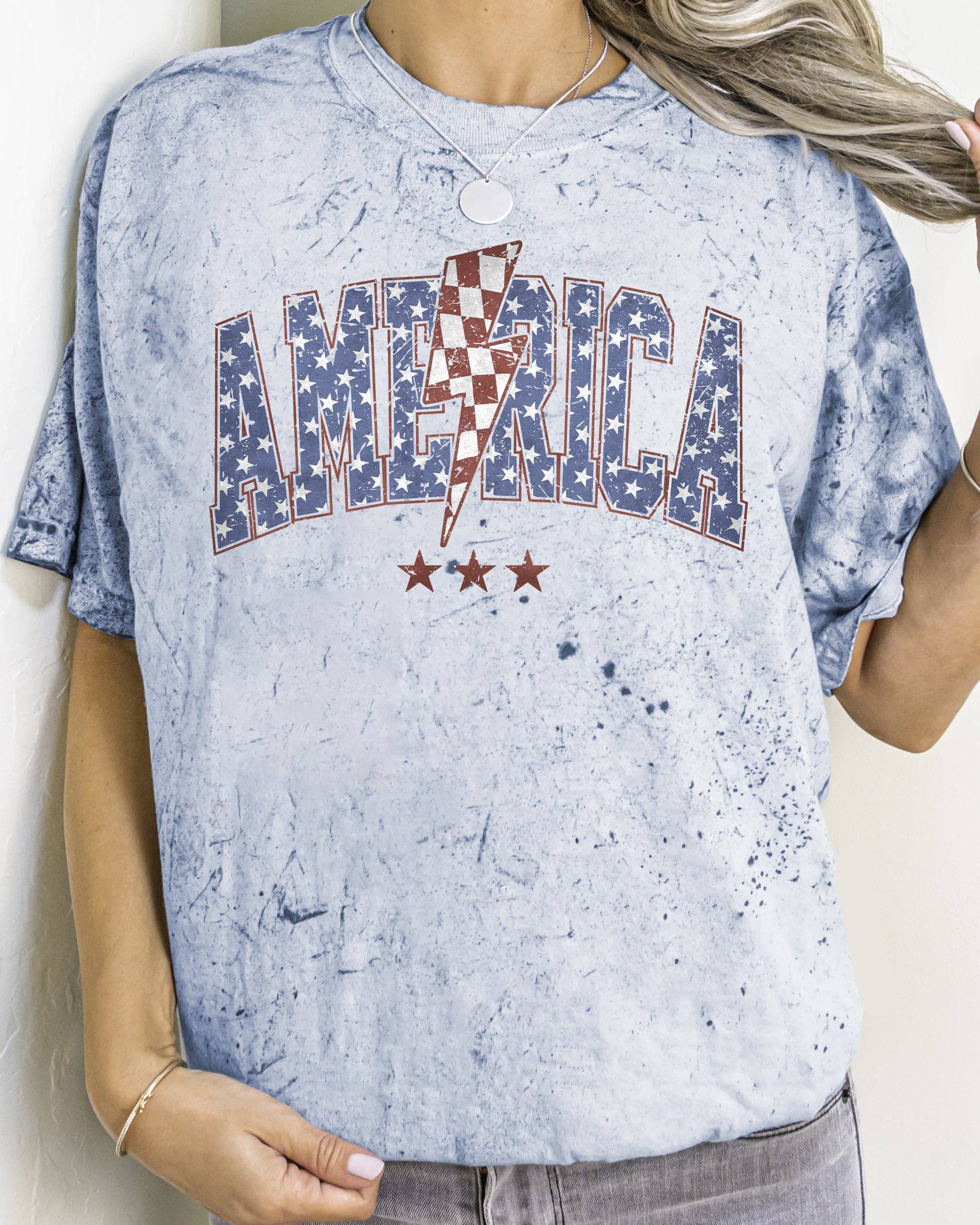 America, Retro, Lightening Bolt, USA, Patriotic, Independence Day, Fourth of July, 4th of July Tshirt Hoodie, Sweatshirt