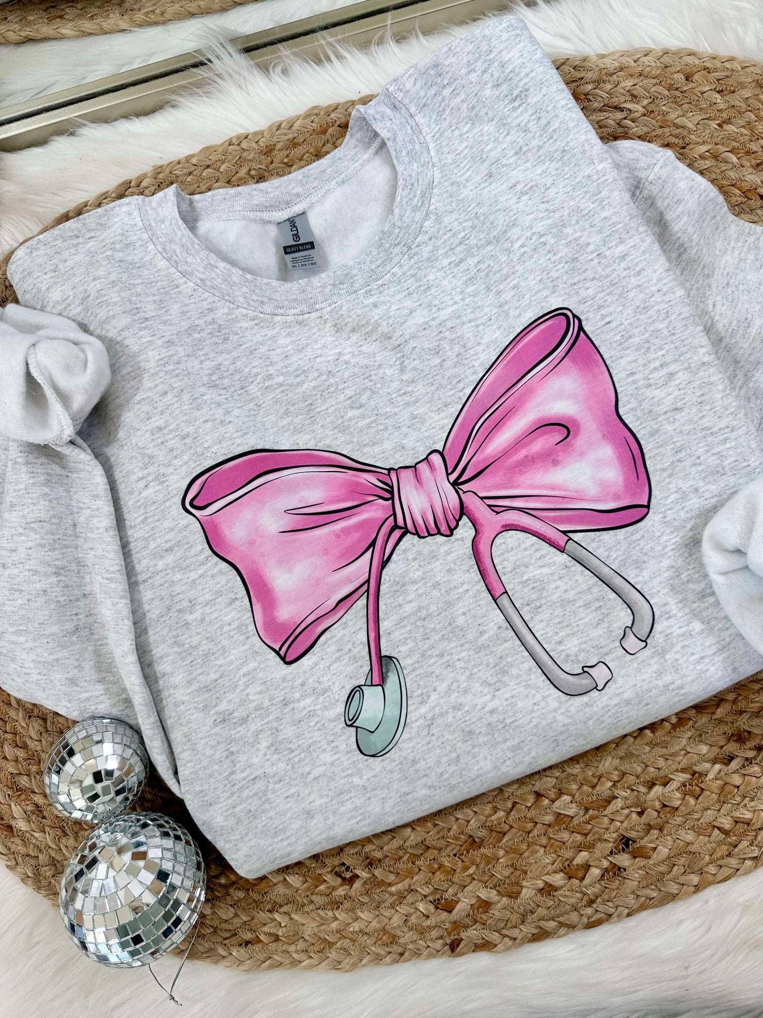 Stethoscope Coquette Bow Dtf Sweatshirt T-Shirts, Hoodie | PodTeesHub.com