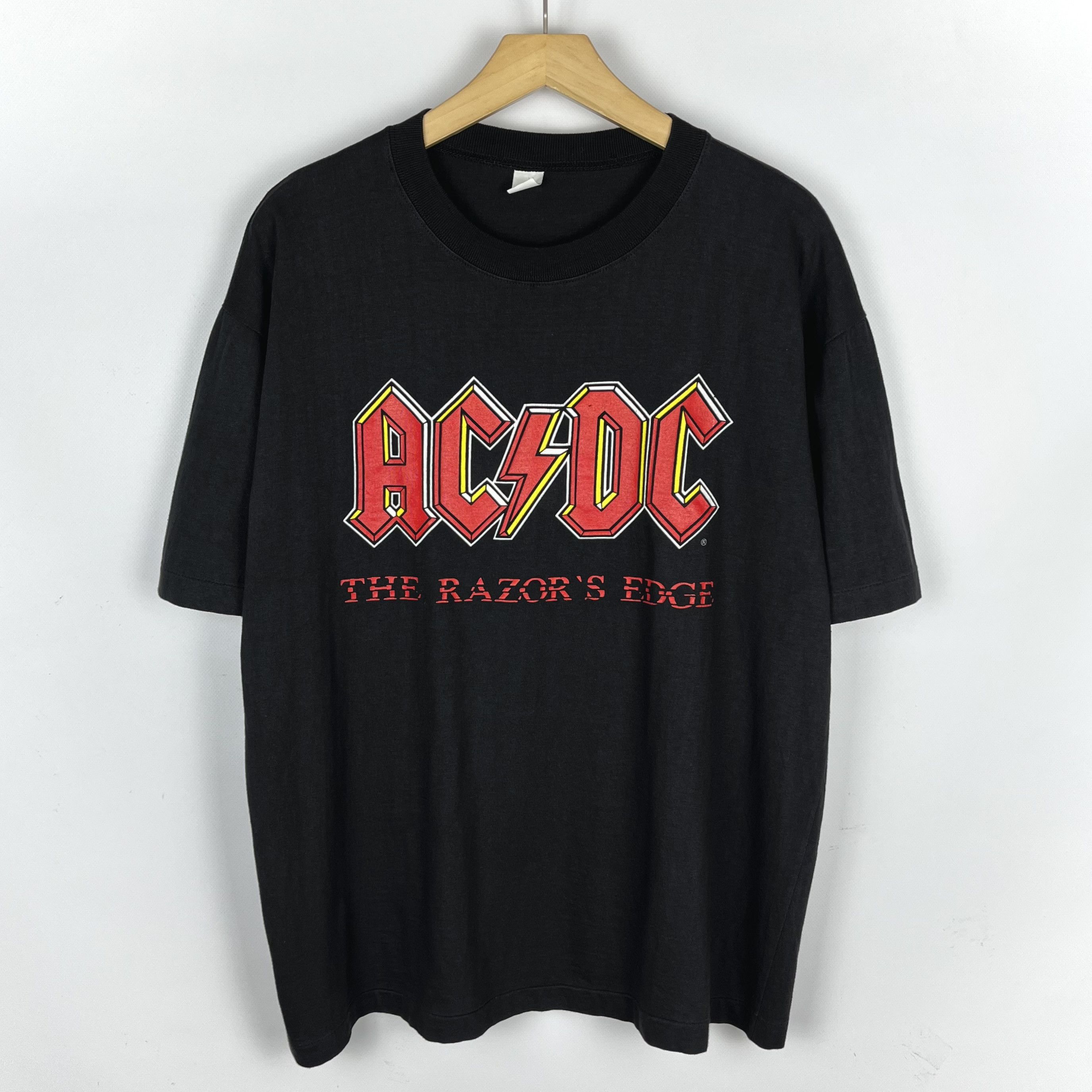 Band Tees Vintage Ac Dc The Razors Edge Rare Rock Band T Shirt 1990 S Hoodie, Sweatshirt | PodTeesHub.com