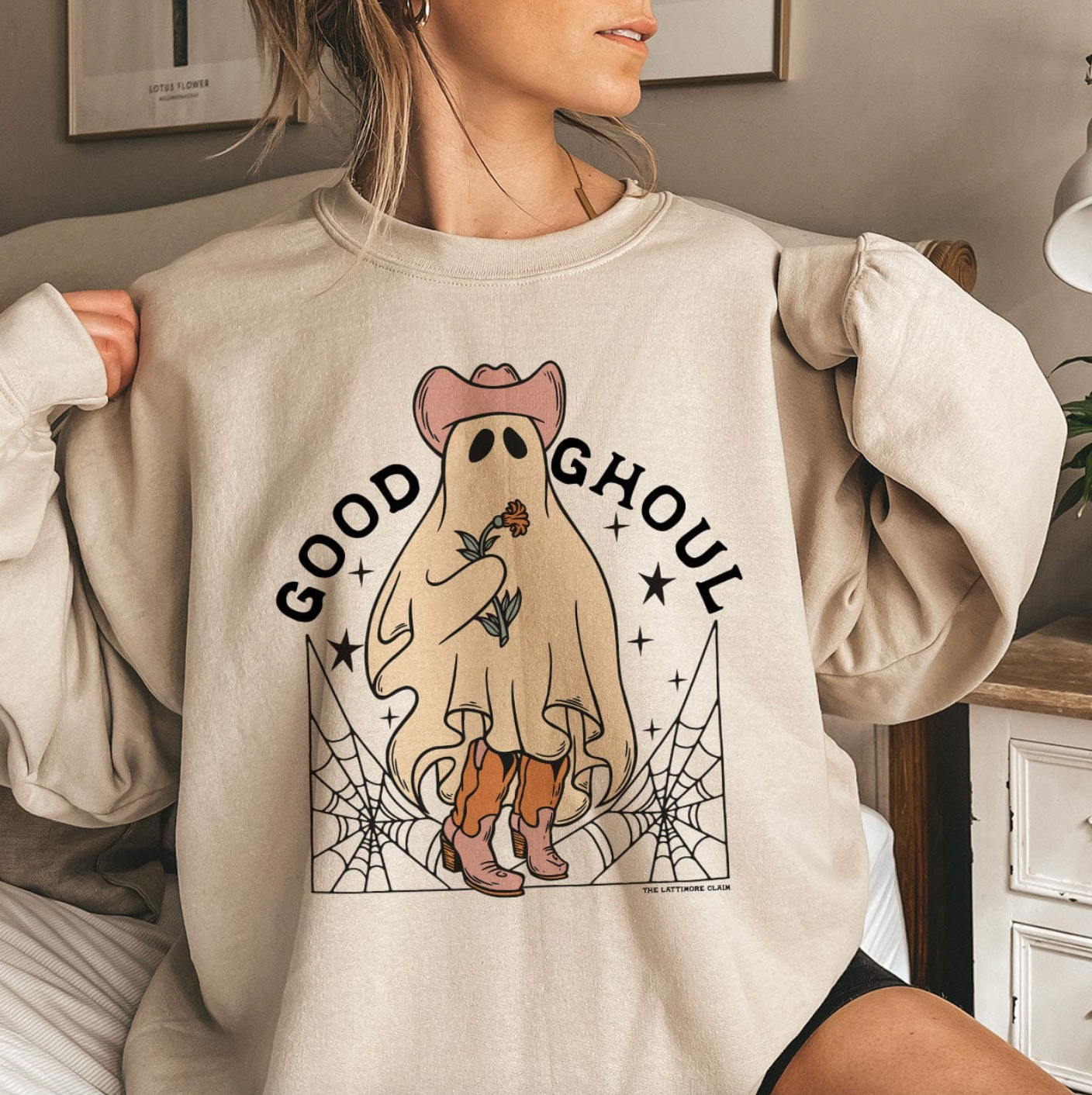 Good Ghoul Halloween- Cream Sweatshirt T-Shirts, Hoodie | PodTeesHub.com