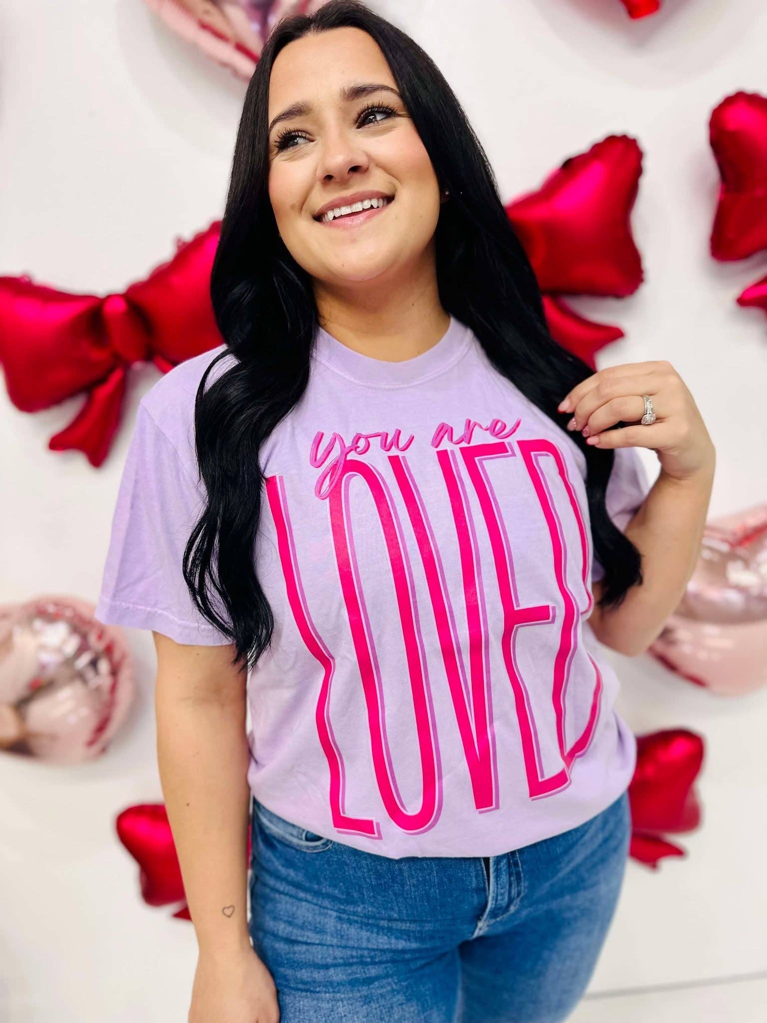 You Are Loved Tall Valentine's Dtf Tee Hoodie, Sweatshirt | PodTeesHub.com