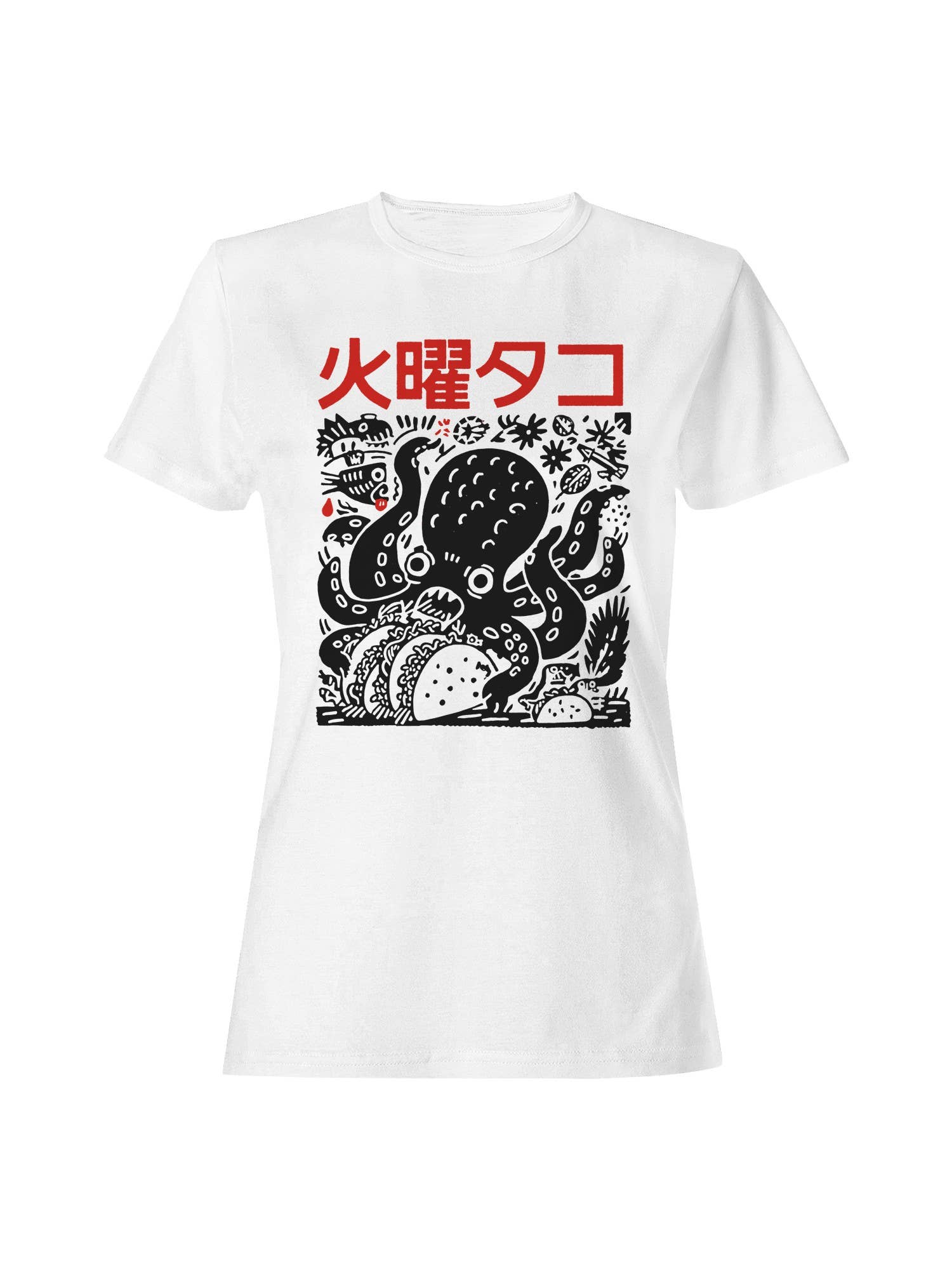 Octopus Taco Art - 火曜タコ Design Women's T-Shirt Hoodie, Sweatshirt | PodTeesHub.com