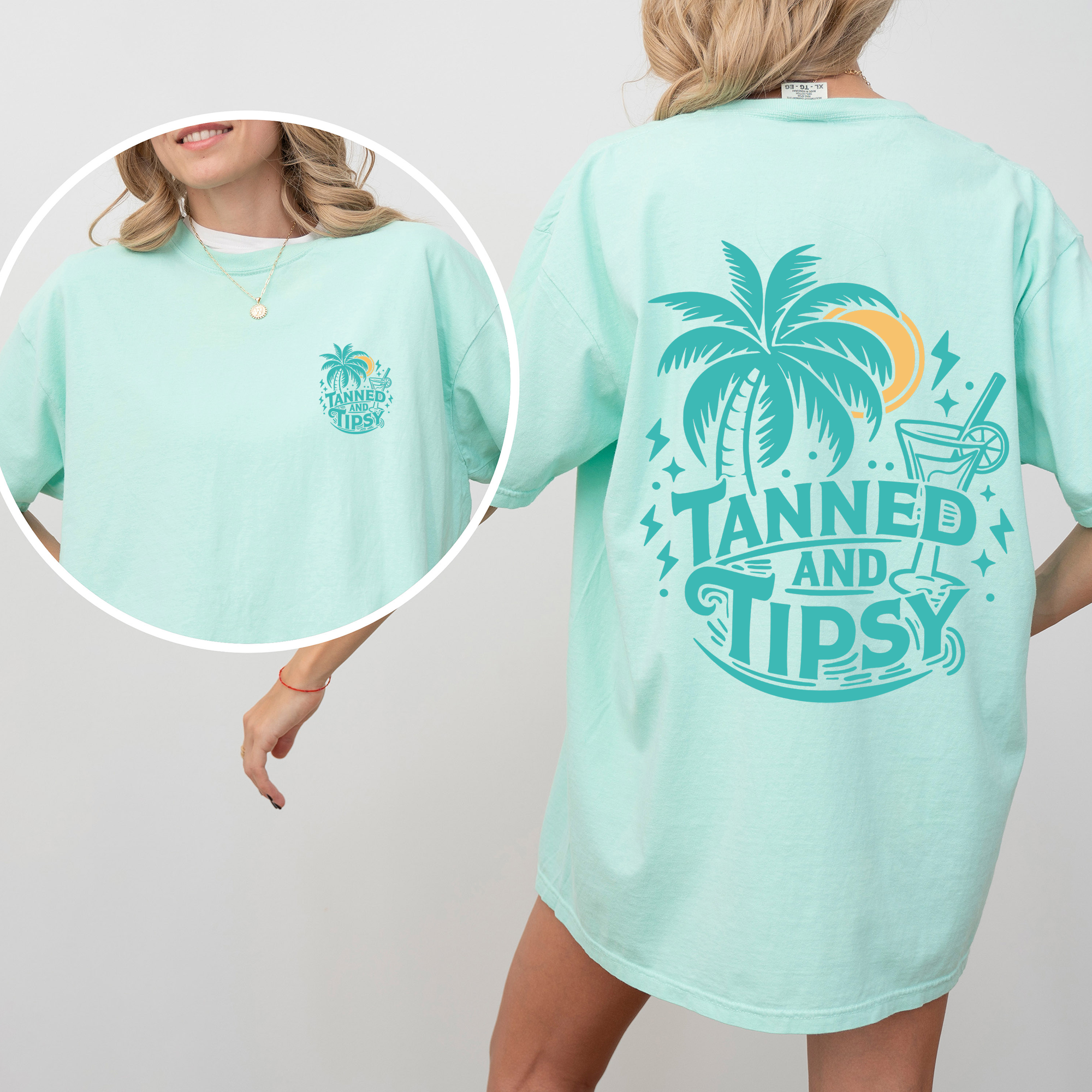 Tanned and Tipsy, Beach Fun, Drinking, Summer T-Shirt Hoodie, Sweatshirt | PodTeesHub.com